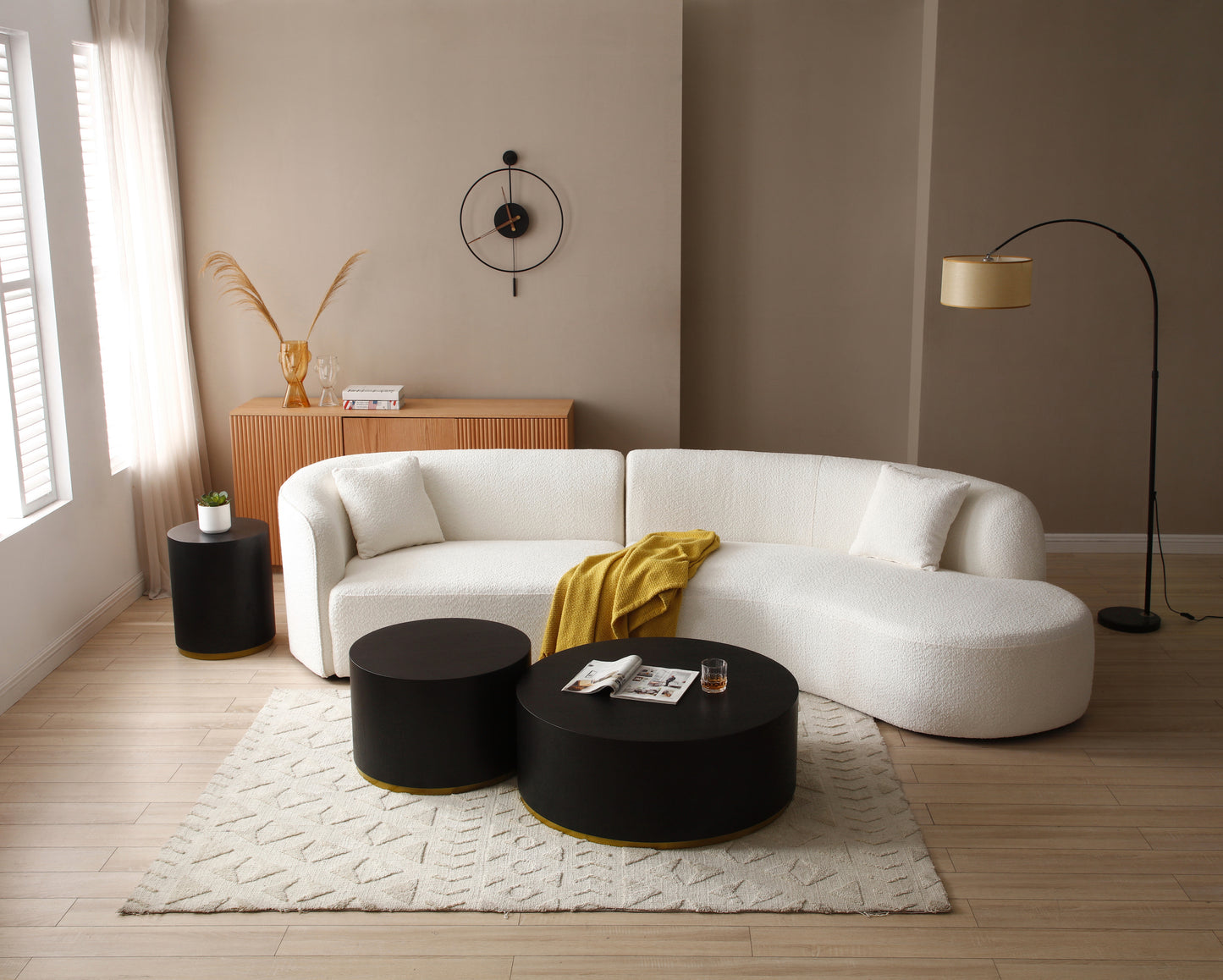 Elegant Set of 3 Fully Assembled Round Coffee Tables for Stylish Living Room