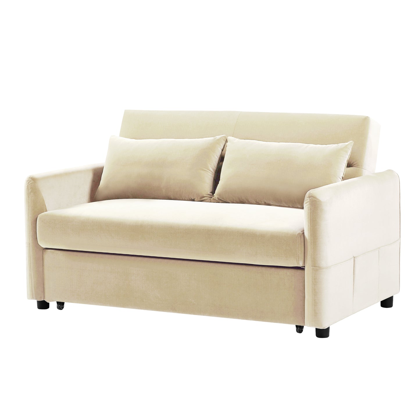 Beige Leisure Love Sofa with Convertible Design