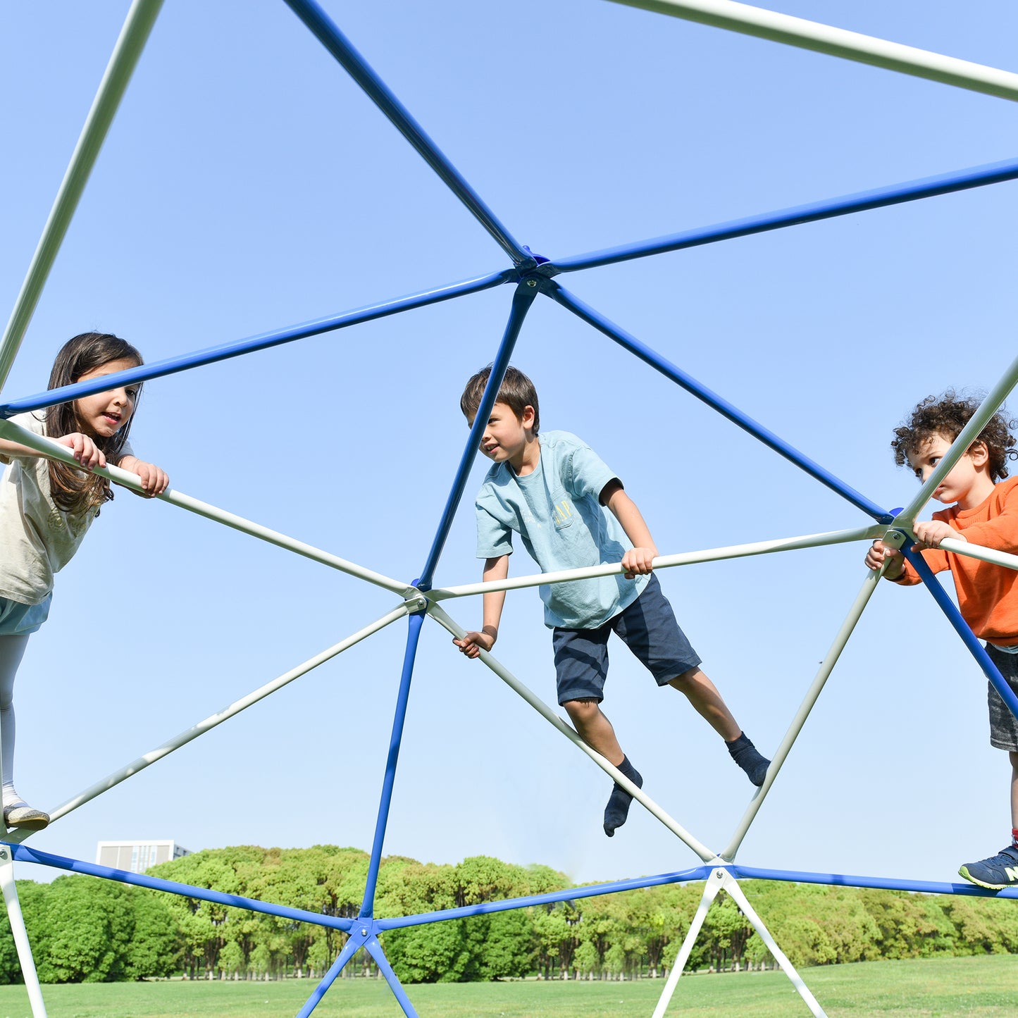 Geometric Dome Climber Play Center - 11ft, Rust & UV Resistant Steel, 900 LBS Capacity