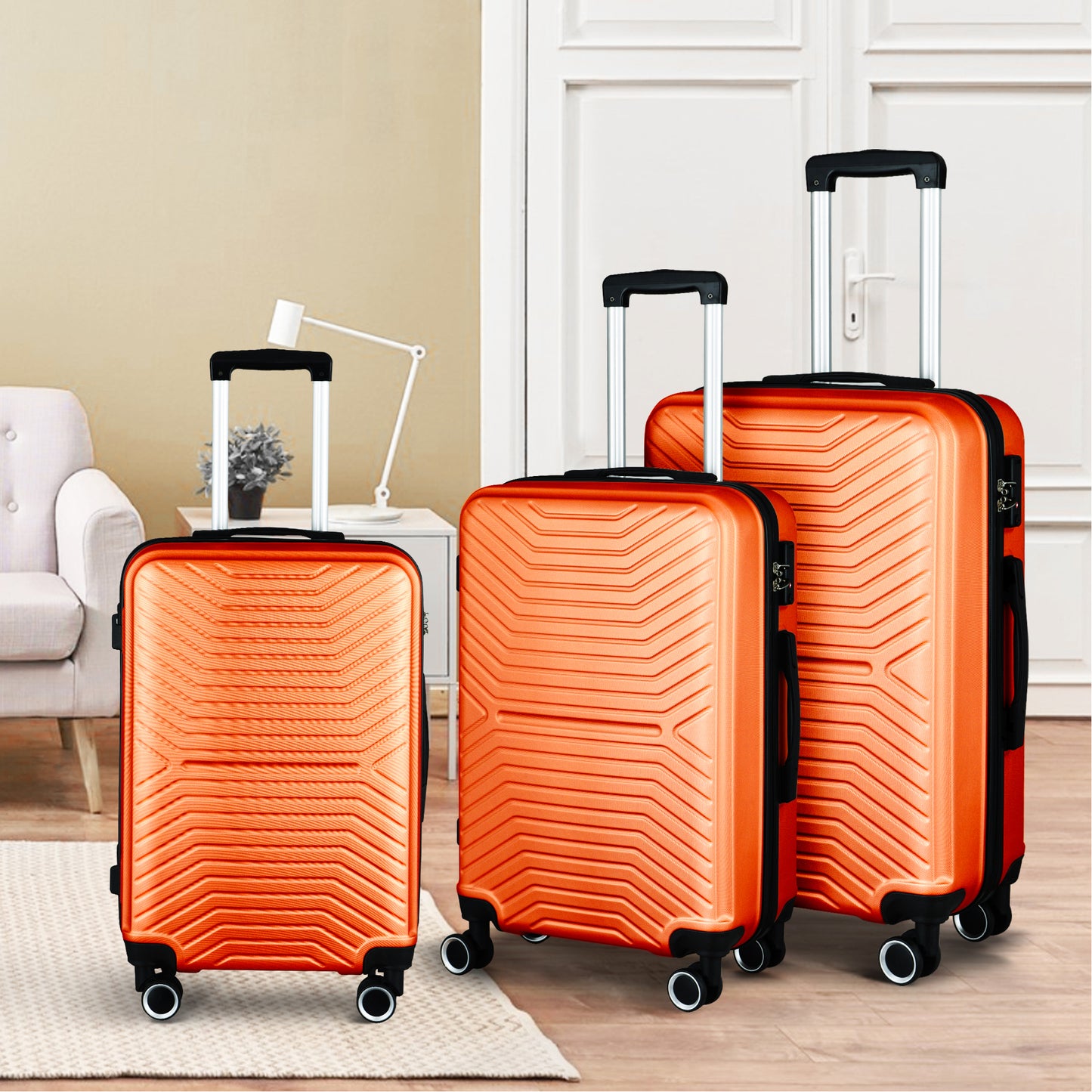 Luggage Sets Expandable ABS Hardshell 3pcs Clearance Luggage Hardside Lightweight Durable Suitcase sets Spinner Wheels Suitcase with TSA Lock 20in/24in/28in