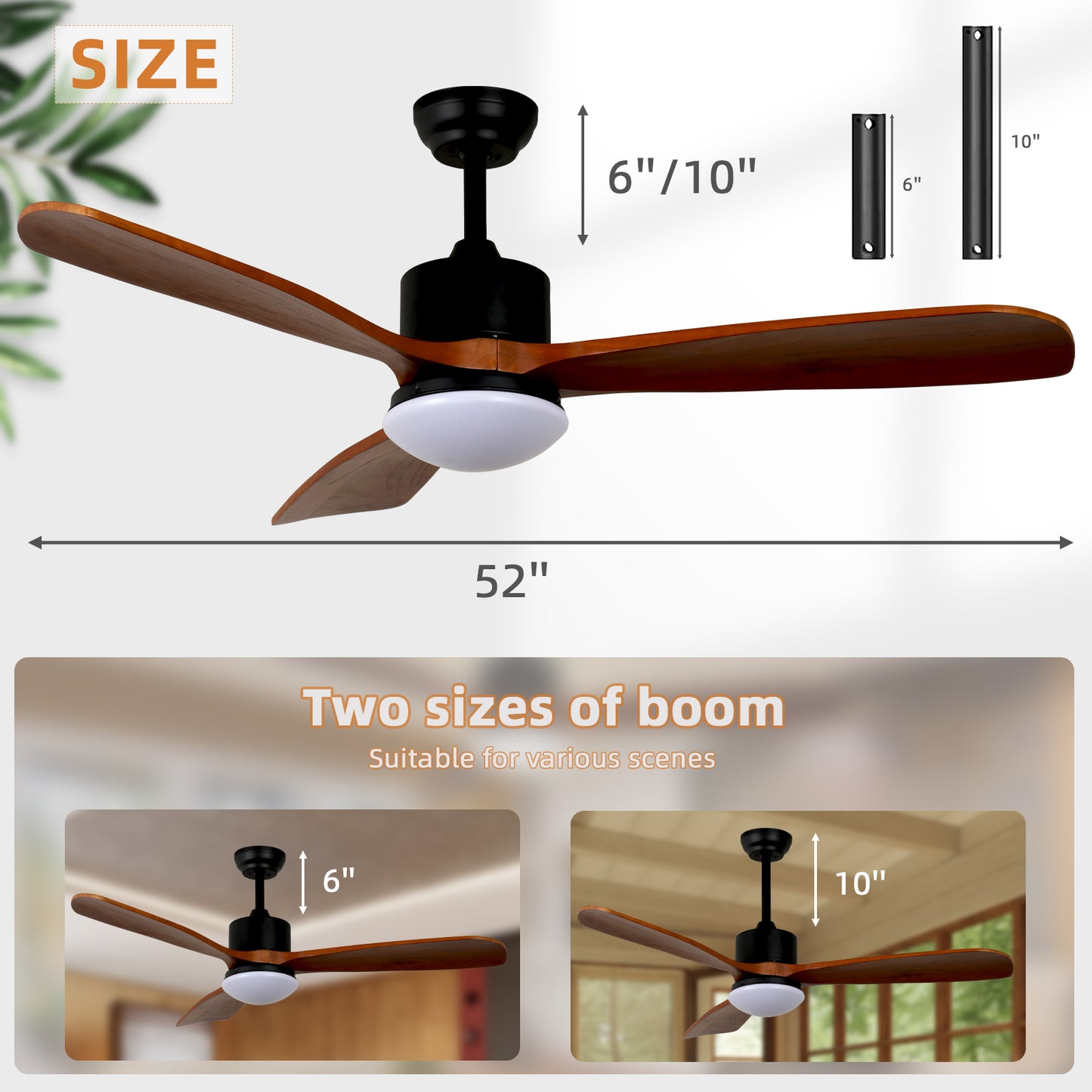 52 Wood Finish Ceiling Fan Light Kit