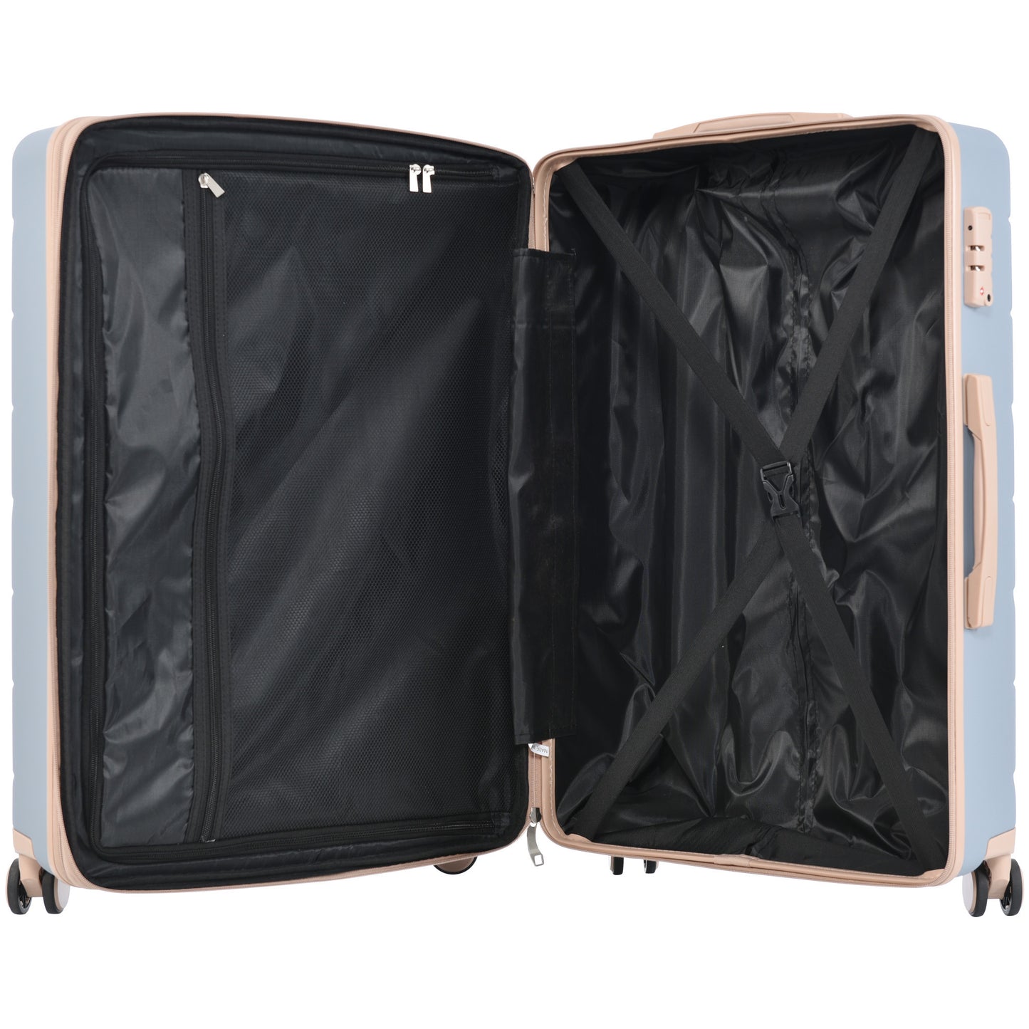 Luggage Sets 3 Piece Suitcase Set 20/24/28,Carry on Luggage Airline Approved,Hard Case with Spinner Wheels,Light Blue