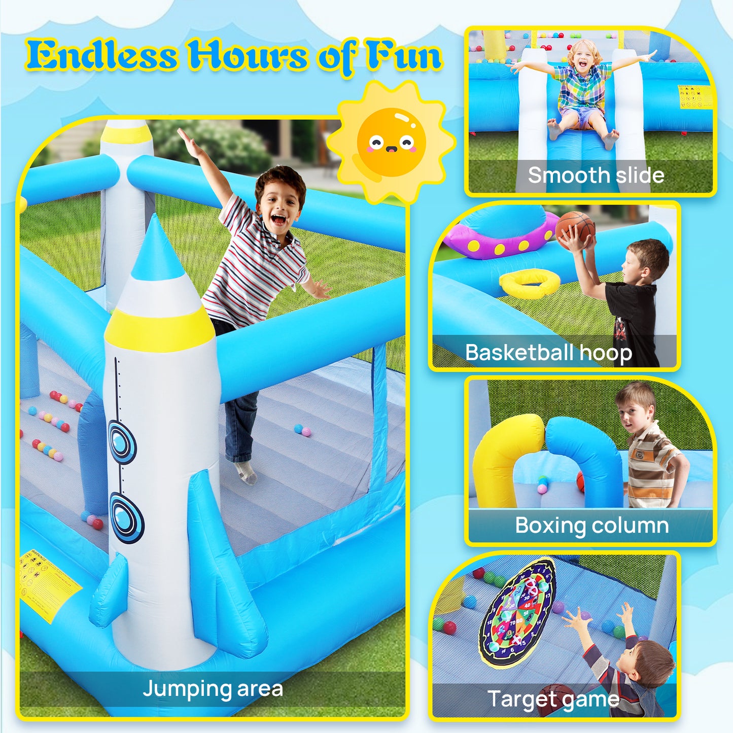 Ultimate Jump 'n Slide Inflatable Bouncer for Kids - Complete Setup with Blower