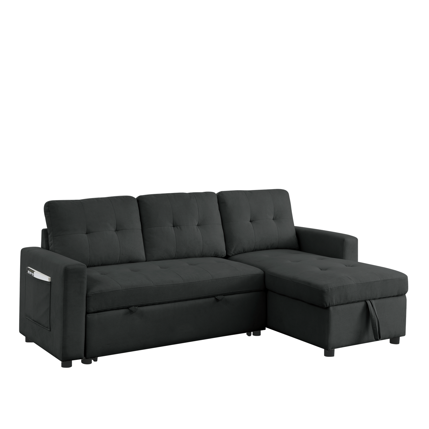 Transformable Sleeper Sectional Sofa with Storage Chaise - Ideal for Small Space Living Room