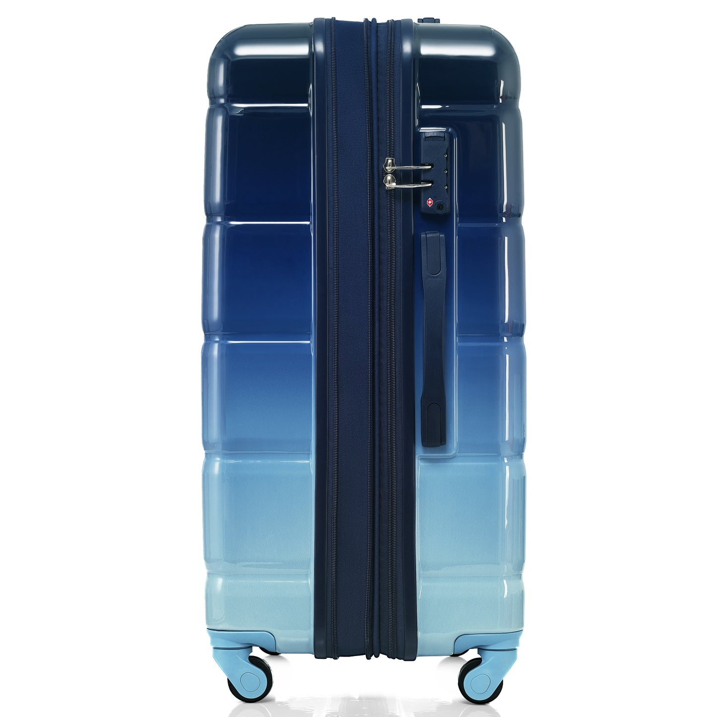 Luggage Set of 3, 20-inch with USB Port, Airline Certified Carry-on Luggage with Cup Holder, ABS+PC Hard Shell Luggage with Spinner Wheels, Gradient Blue