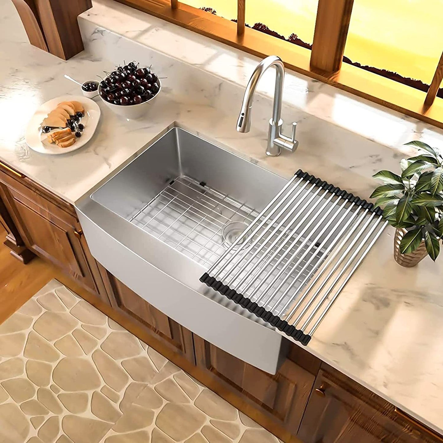 Upgrade your Kitchen with Brushed Nickel Single Bowl Farmhouse Apron Kitchen Sink