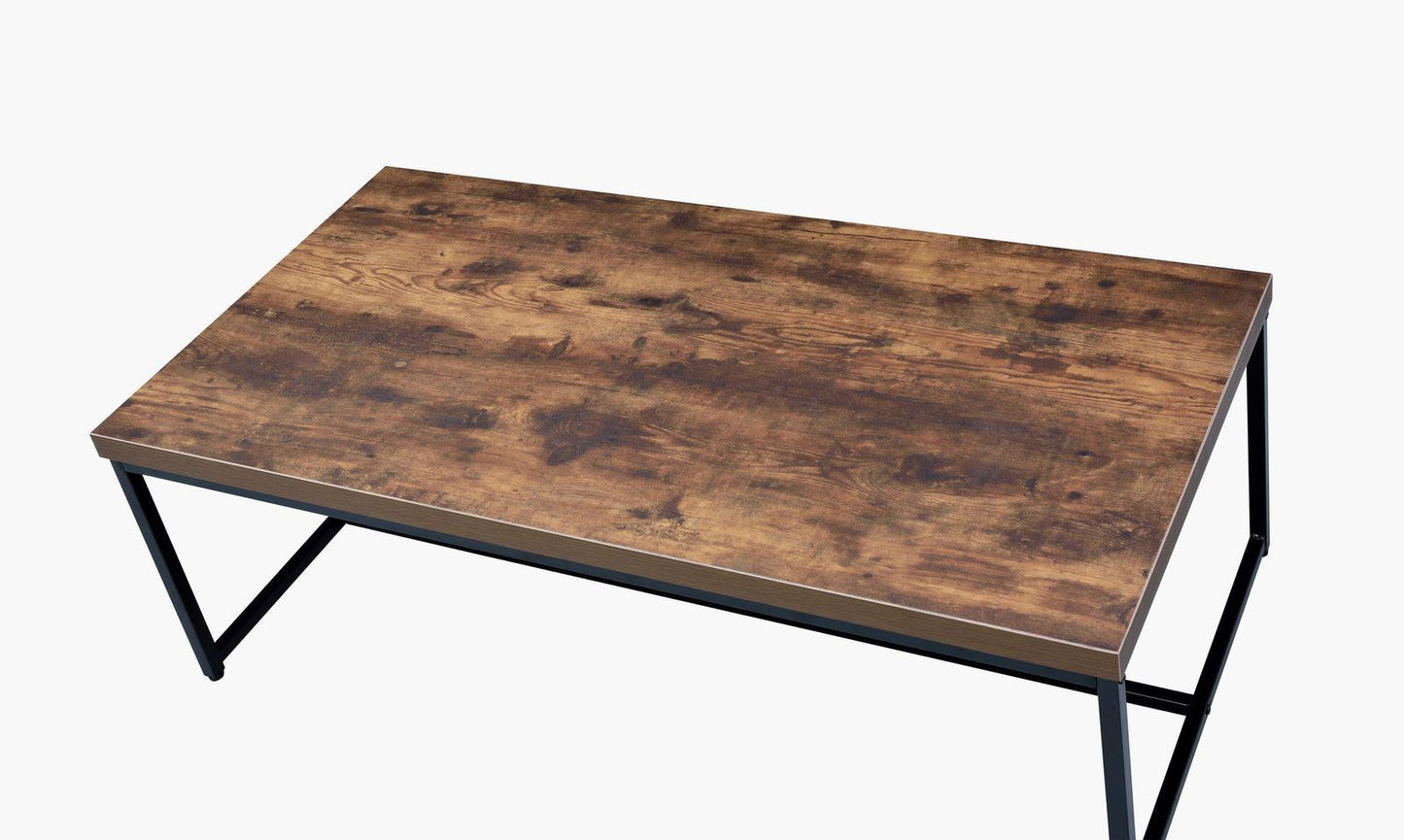 Weathered Oak and Black Bob Coffee Table - Industrial-Inspired Living Room Furniture