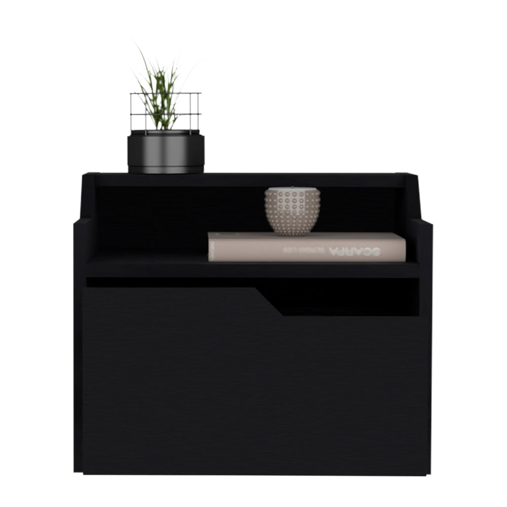 Floating Nightstand Chester, Bedroom, Black