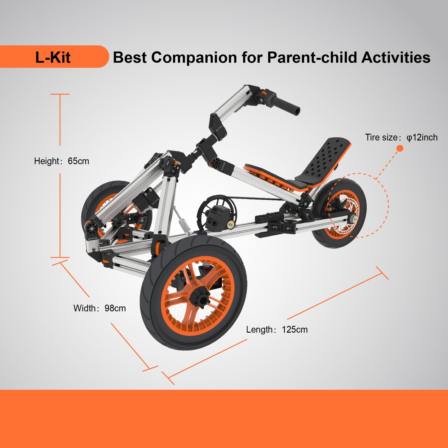 20 in 1 Kids Go Kart and Bike Buildable Kit for Ages 1-8, Non-Electric