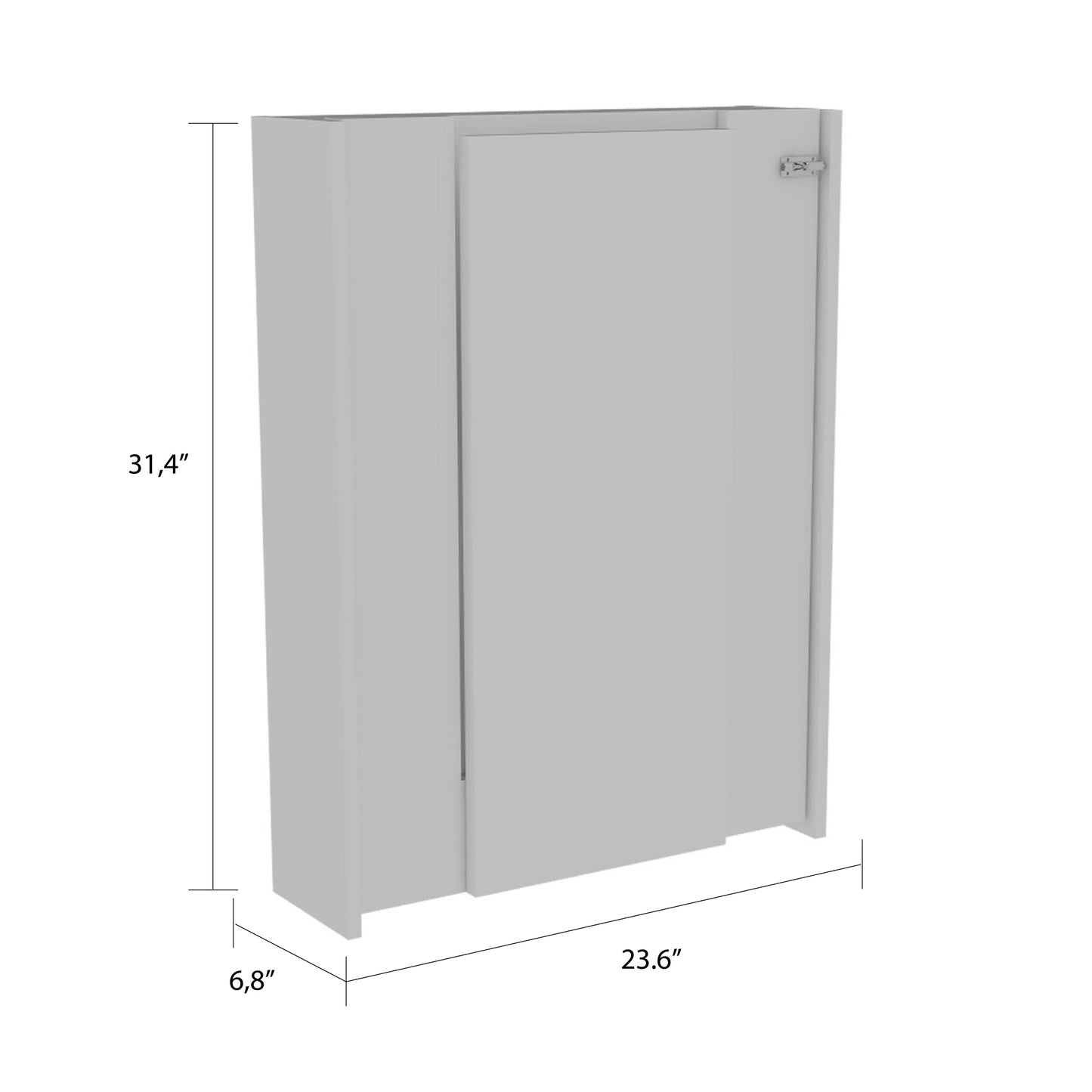 Vatta Foldable Wall-Mounted Table with Seven Internal Shelves - White