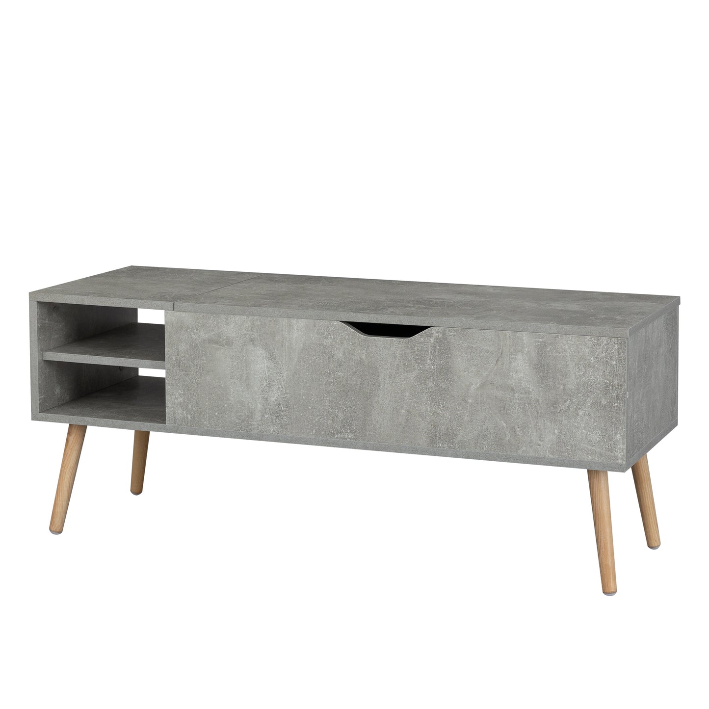 Coffee Table with Hidden Compartment and Lift Top in Light Gray
