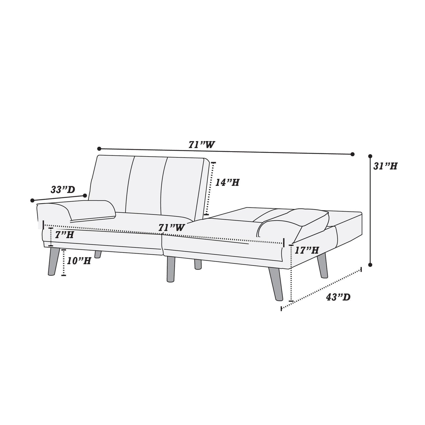 Blue Grey Contemporary Sectional Sofa Set with Adjustable Chaise and Plush Cushions