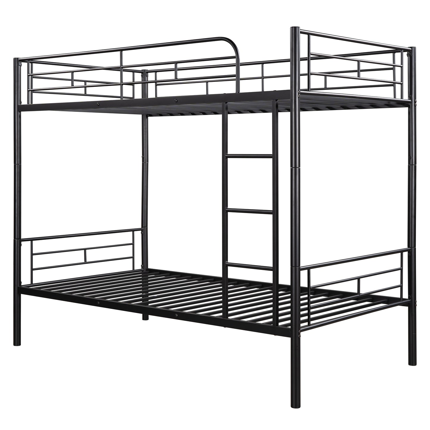 Contemporary Twin Metal Bunk Bed with Separable Twin Beds Option - Black