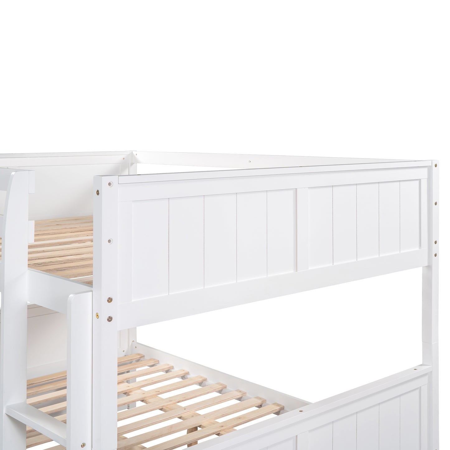 White Full Bunk Bed Set with Twin Trundle for a Family Sleepover Solution