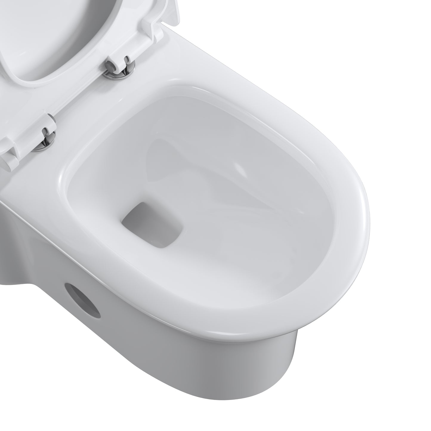 Dual Flush Elongated Standard One Piece Toilet with Comfortable Seat Height, Soft Close Seat Cover, High-Efficiency Supply, and White Finish Toilet Bowl (White Toilet)