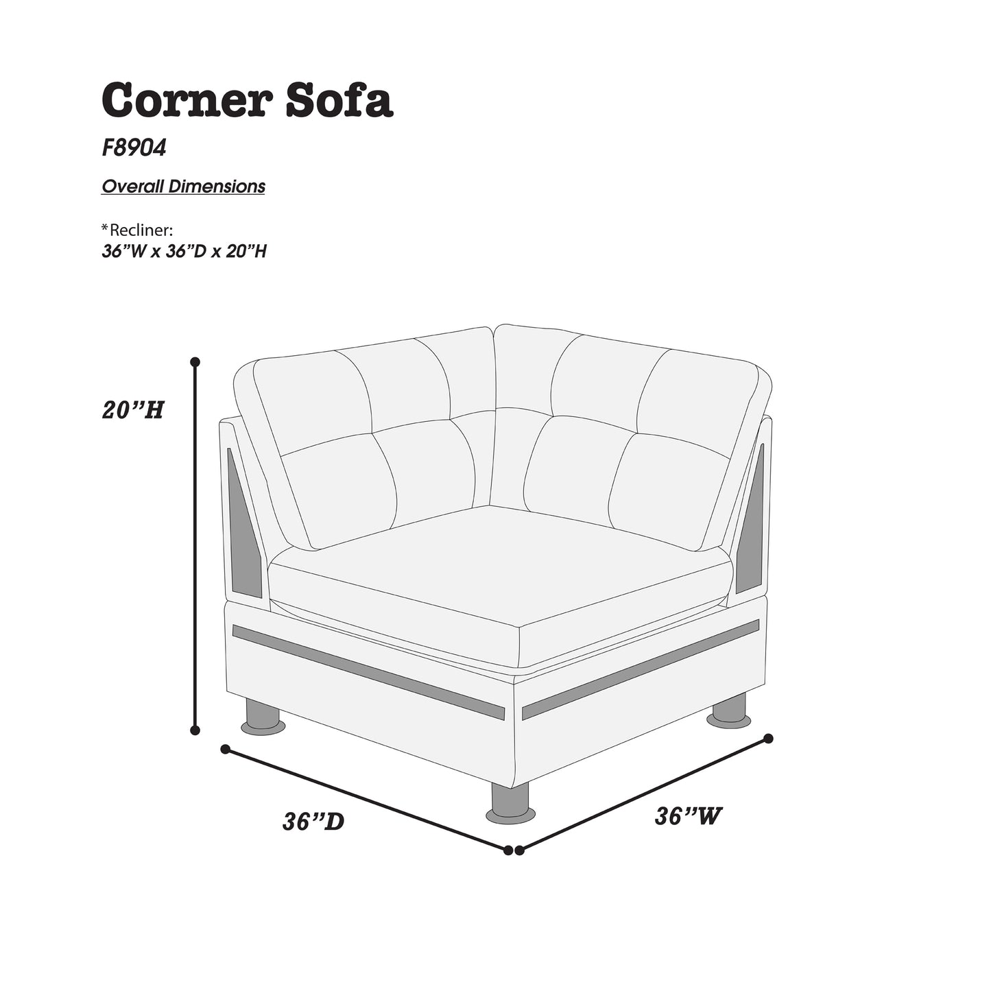 CORNER SOFA in Charcoal