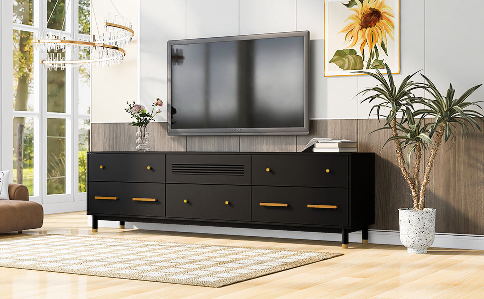 Modern TV Stand with Storage for 75+ Inch TV, Entertainment Center Console Cabinet