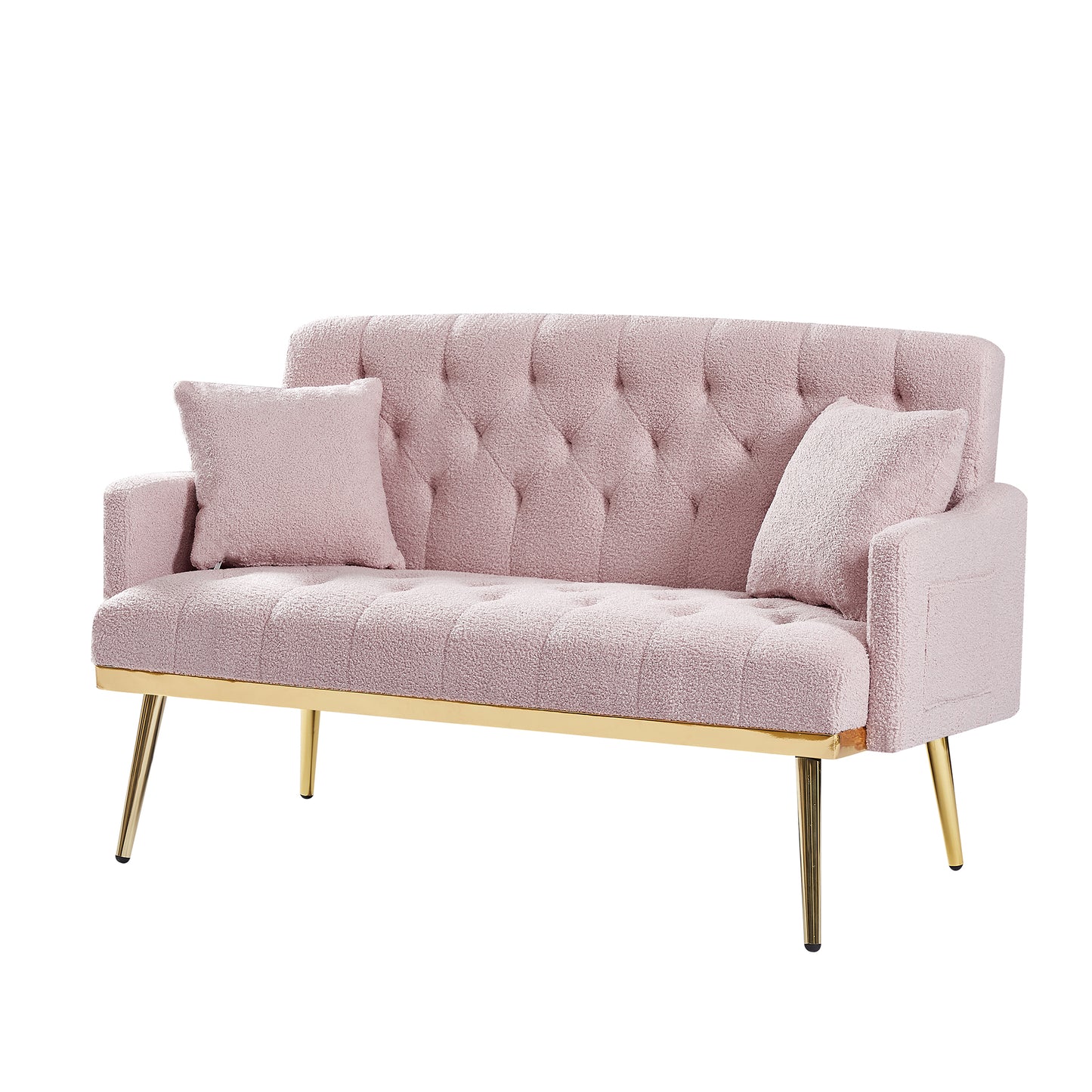 PINK TEDDY FABRIC  2 SEATER SOFA