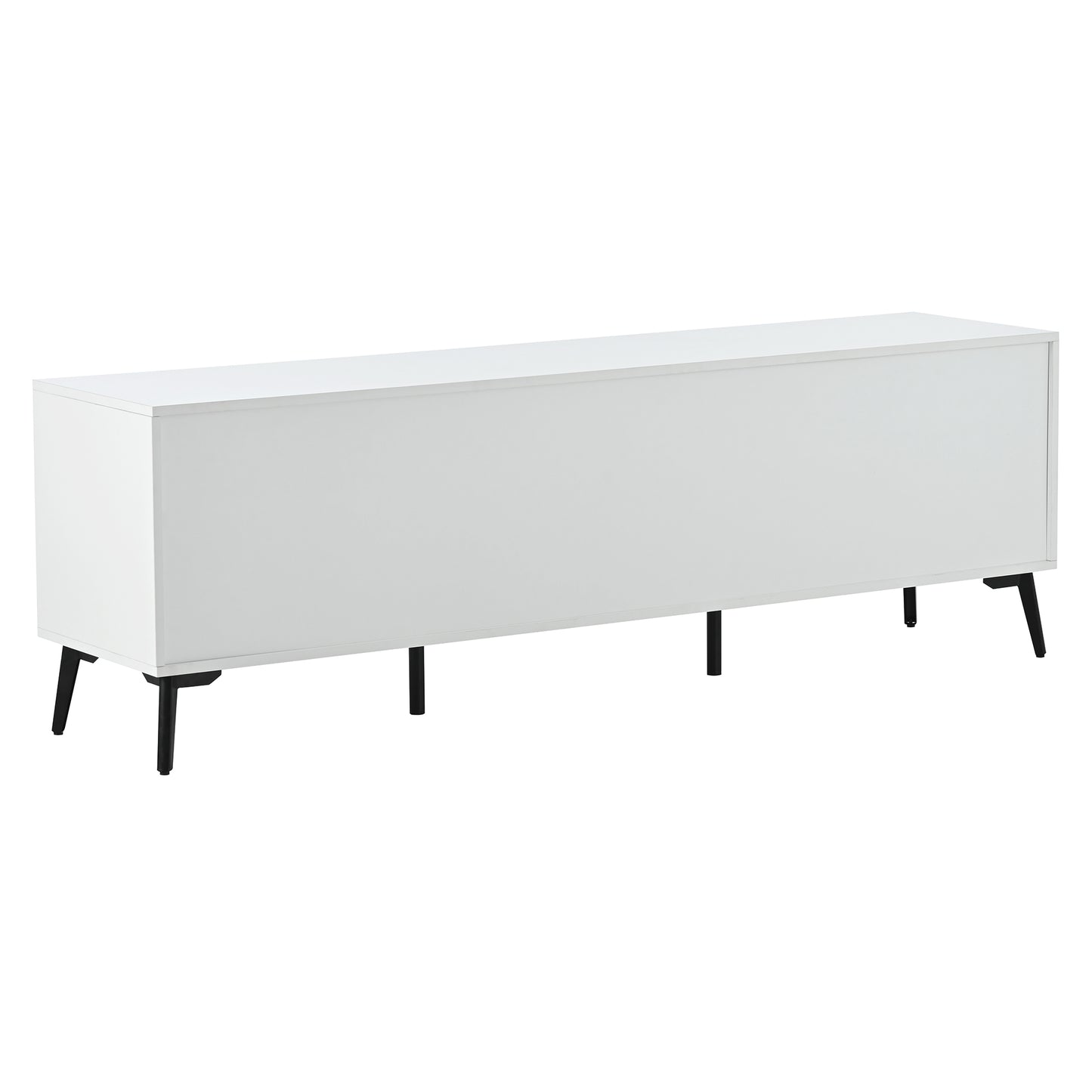 Contemporary TV Console with Adjustable Shelves and Metal Feet for TV up to 70 inch, Living Room Media Stand with Drawer