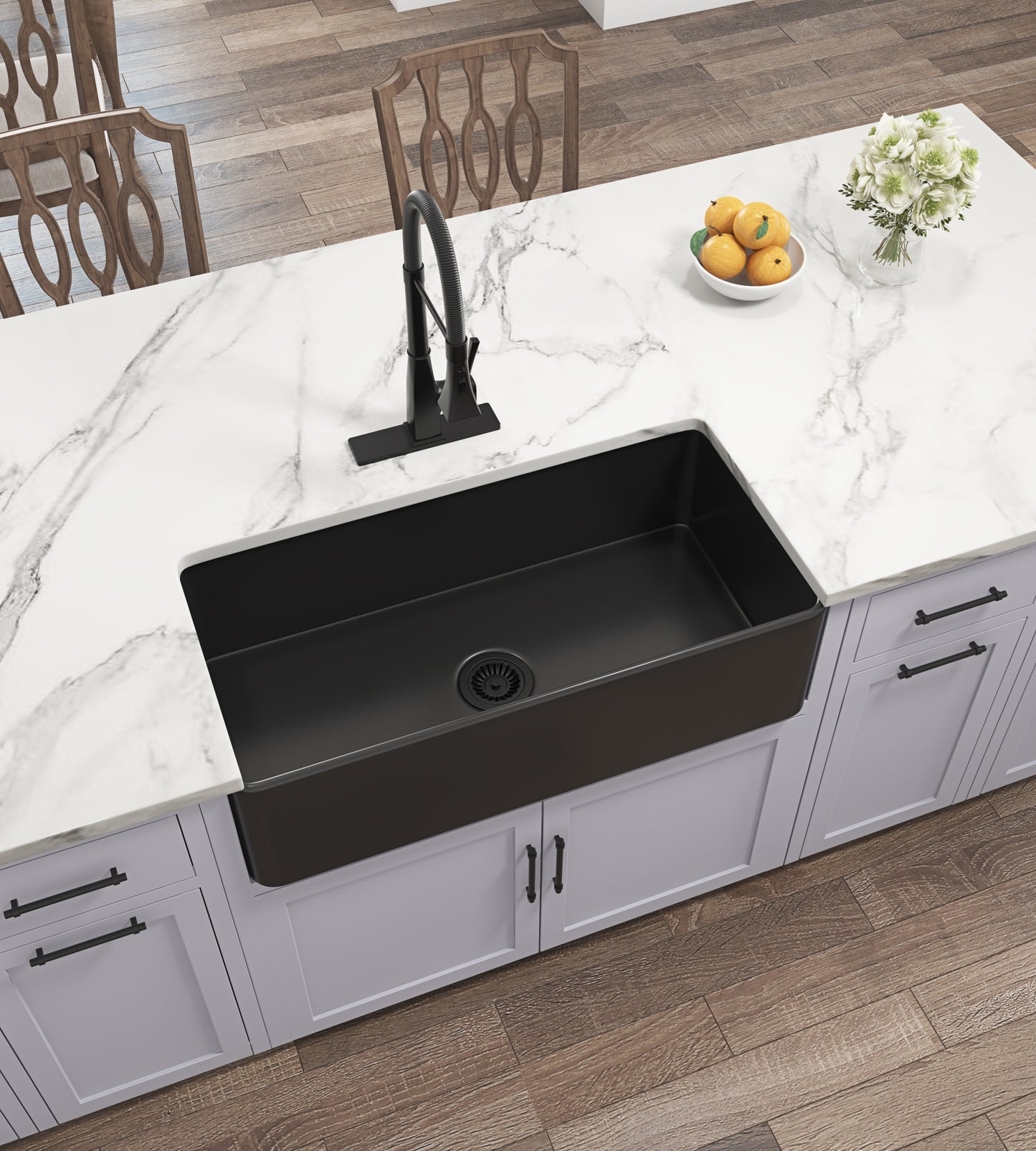 White Fireclay Apron Front Farmhouse Kitchen Sink