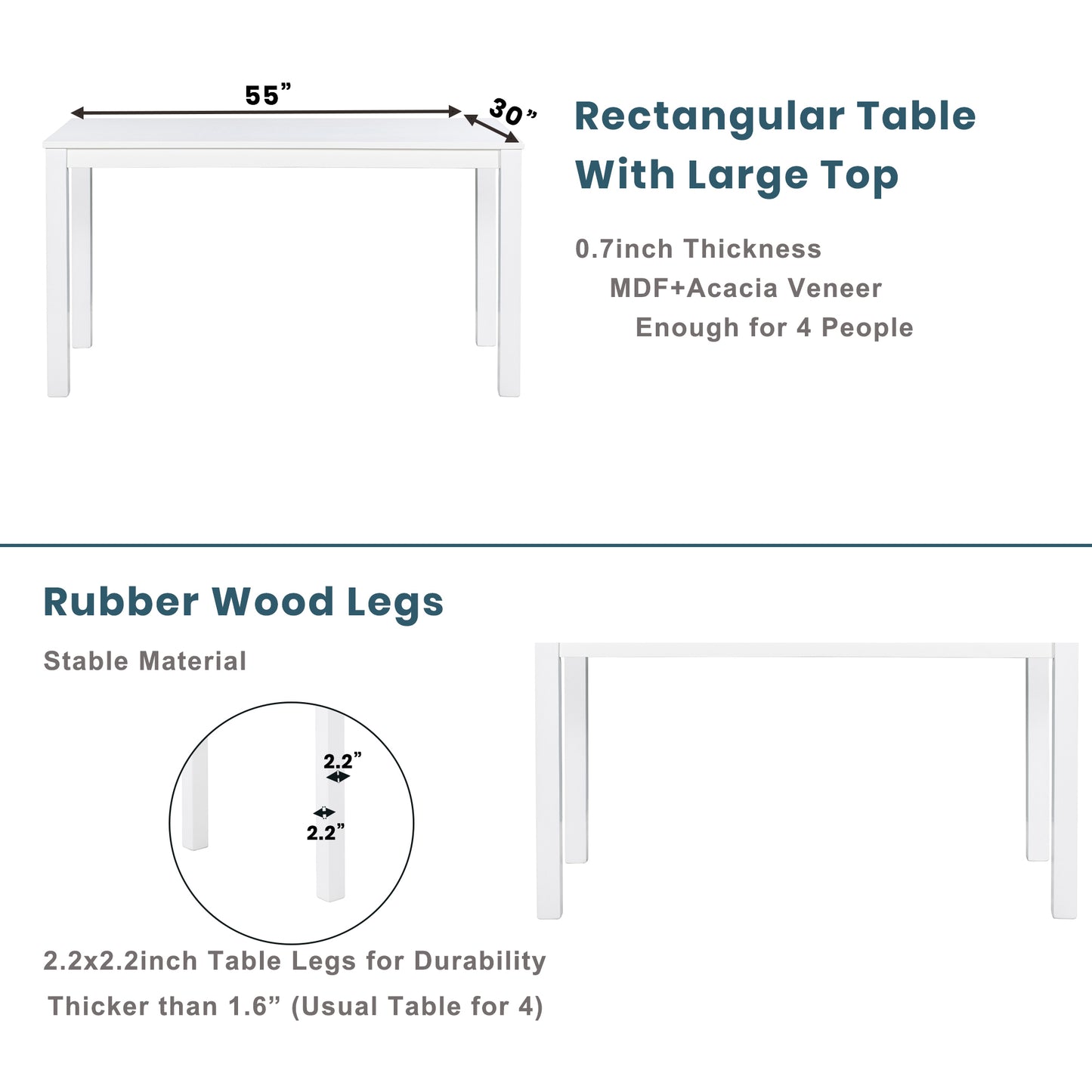 Wood 5-Piece Dining Table Set with 4 Arm Upholstered Dining Chairs,Beige