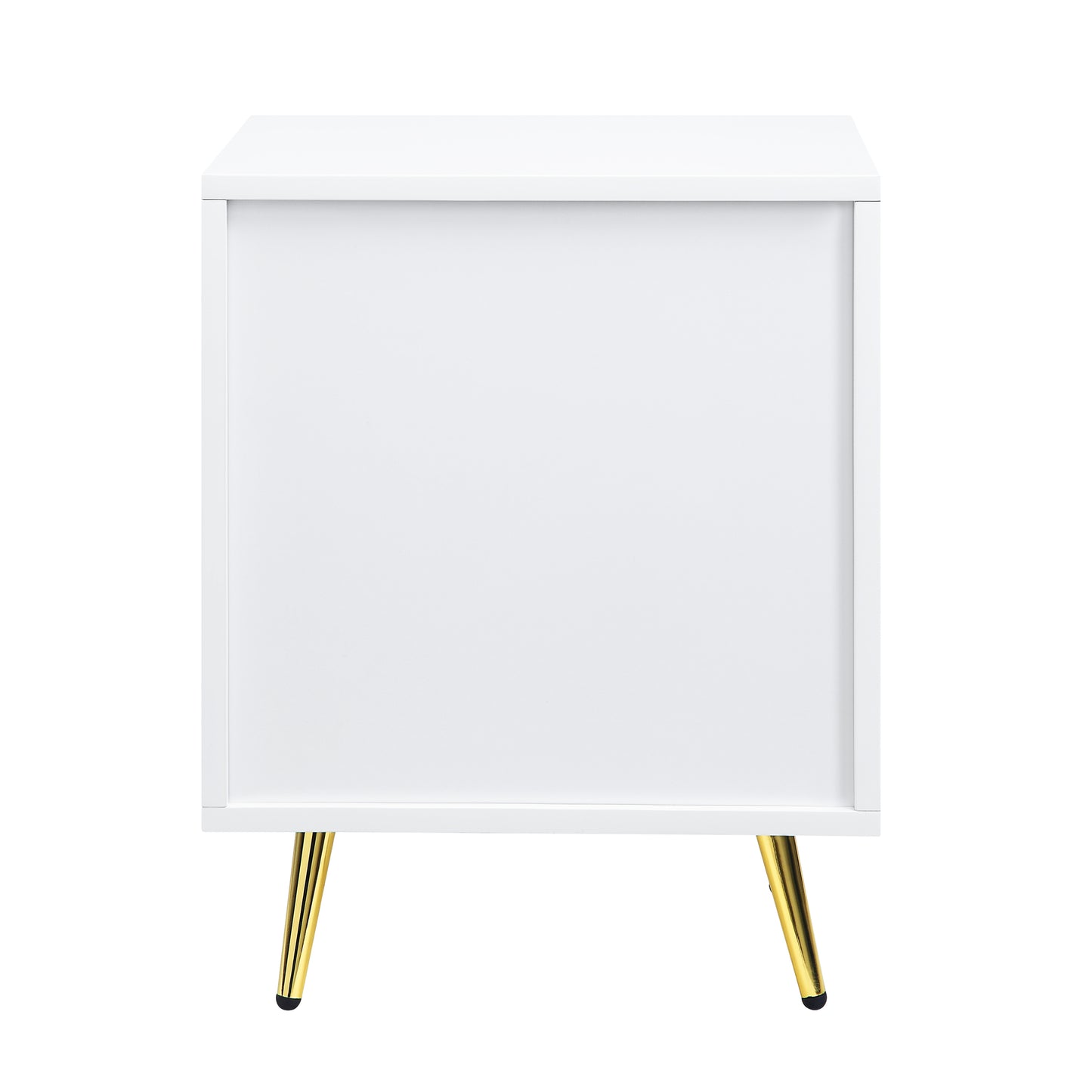 Gaines Nightstand, White High Gloss Finish BD01035