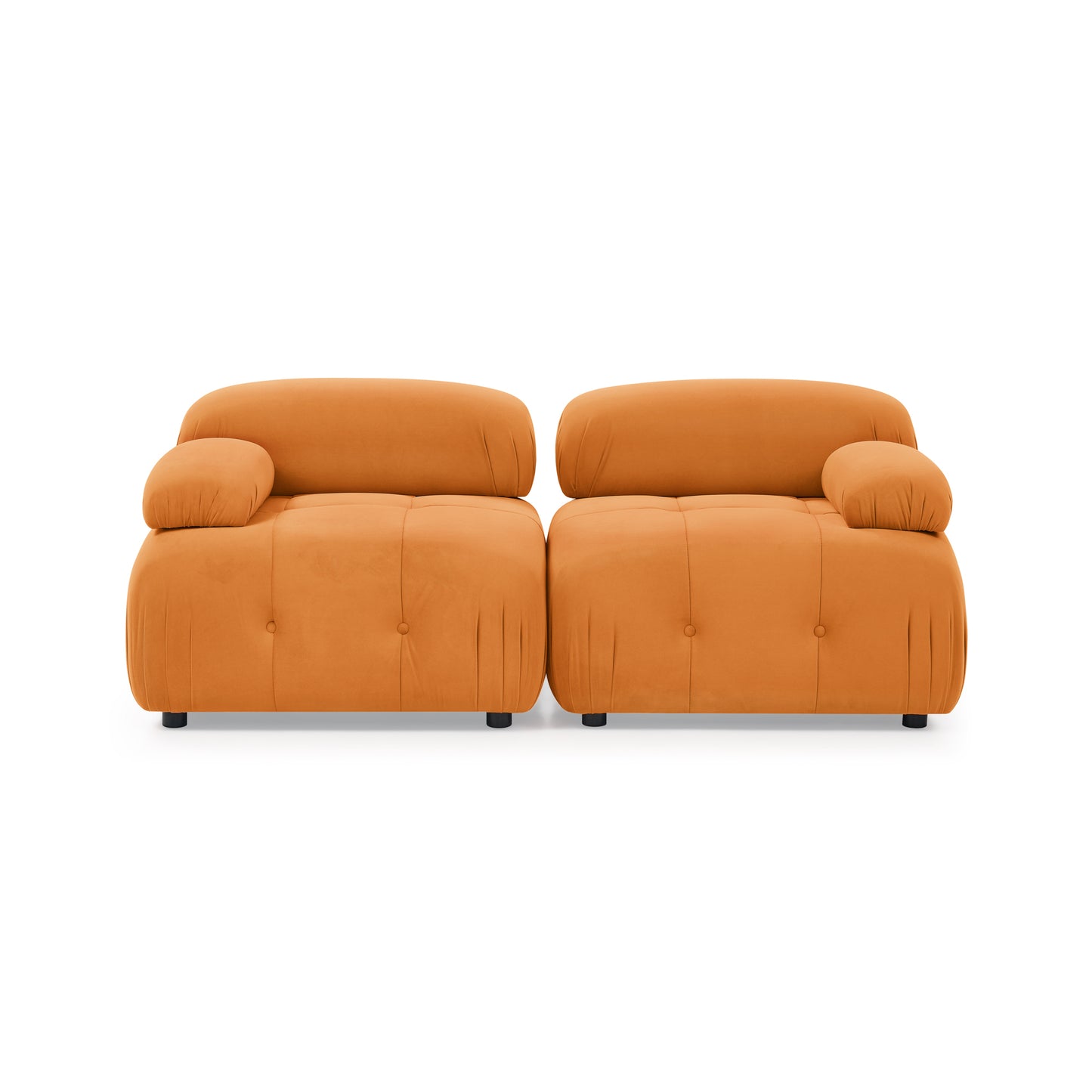 Modular Sectional Sofa, Button Tufted Designed and DIY Combination,L Shaped Couch with Reversible Ottoman, Orange Velvet