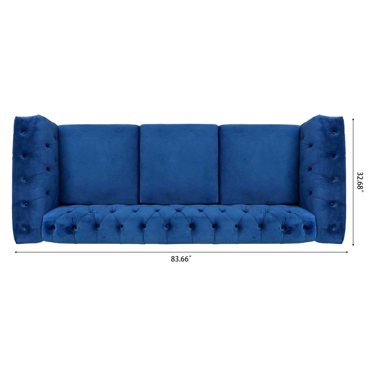 Classic 3-Seater Sofa with Removable Cushions and Traditional Square Arm