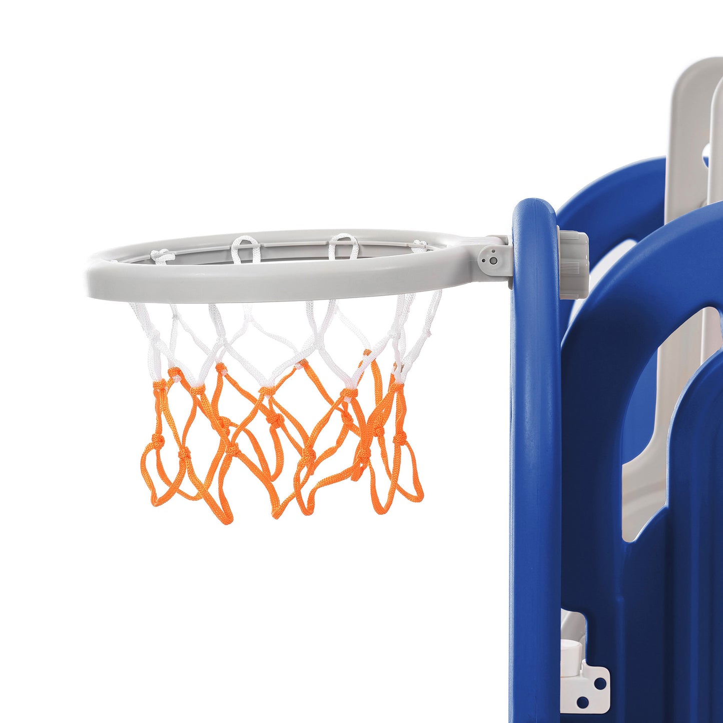 Toddler Slide and Swing Set 5 in 1, Kids Playground Climber Slide Playset with Basketball Hoop Freestanding Combination for Babies Indoor & Outdoor