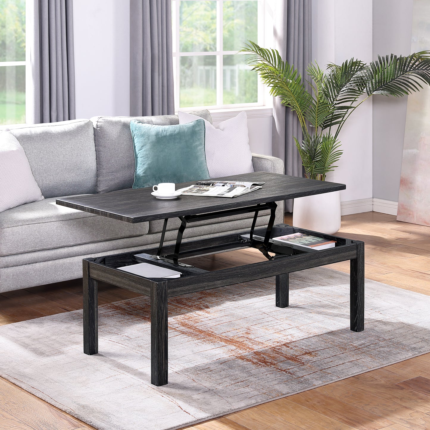 Versatile Lift-Top Coffee Table with Hidden Storage