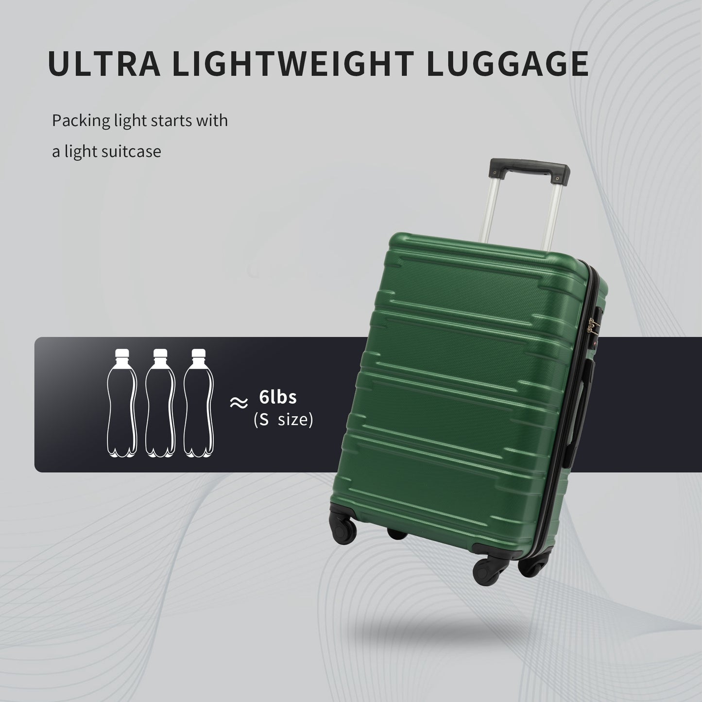 Hardshell Luggage Sets 3 Pcs Spinner Suitcase with TSA Lock Lightweight 20''24''28''