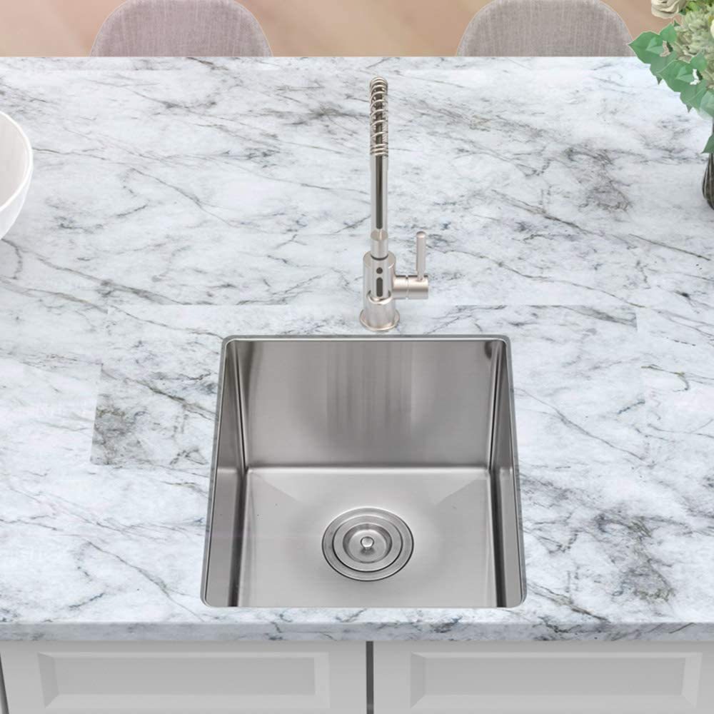 Sarlai 14x18 Stainless Steel Undermount Bar Sink with Accessories