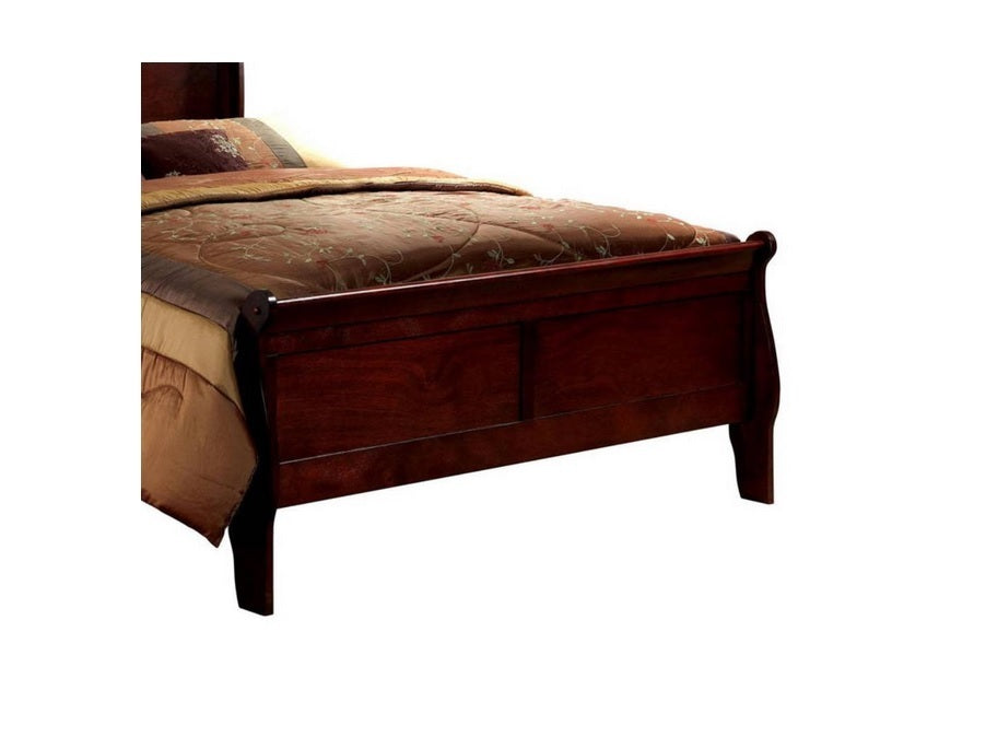 California King Size Bed Cherry Louis Phillipe Solidwood 1pc Bed Bedroom Sleigh Bed