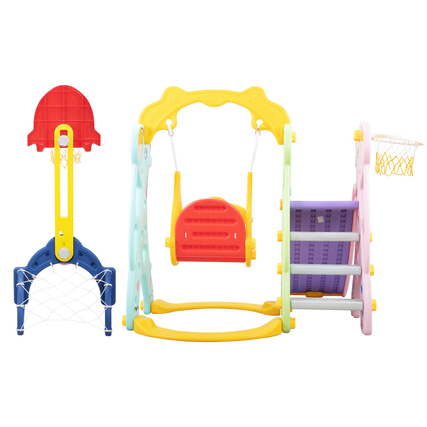 5-in-1 Giraffe-Themed Toddler Playground Set with Slide, Swing, and Ball Games