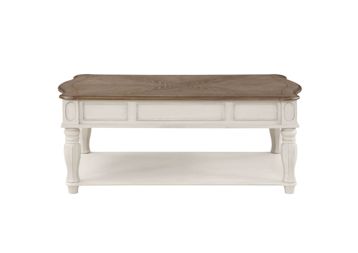 Florian Lift Top Coffee Table in Elegant Oak & Antique White Design LV01662