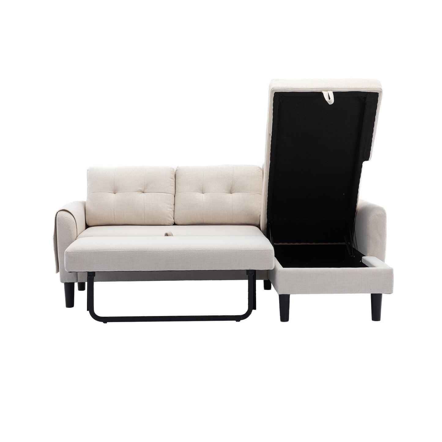 UNITED WE WIN Sectional Sofa Reversible Sectional Sleeper Sectional Sofa with Storage Chaise