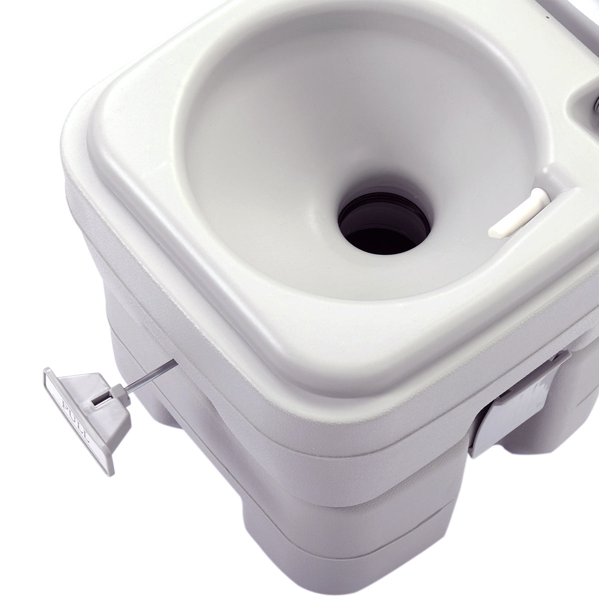 5.3 Gallon 20L Flush Outdoor Indoor Travel Camping Portable Toilet for Car, Boat, Caravan, Campsite, Hospital,Gray