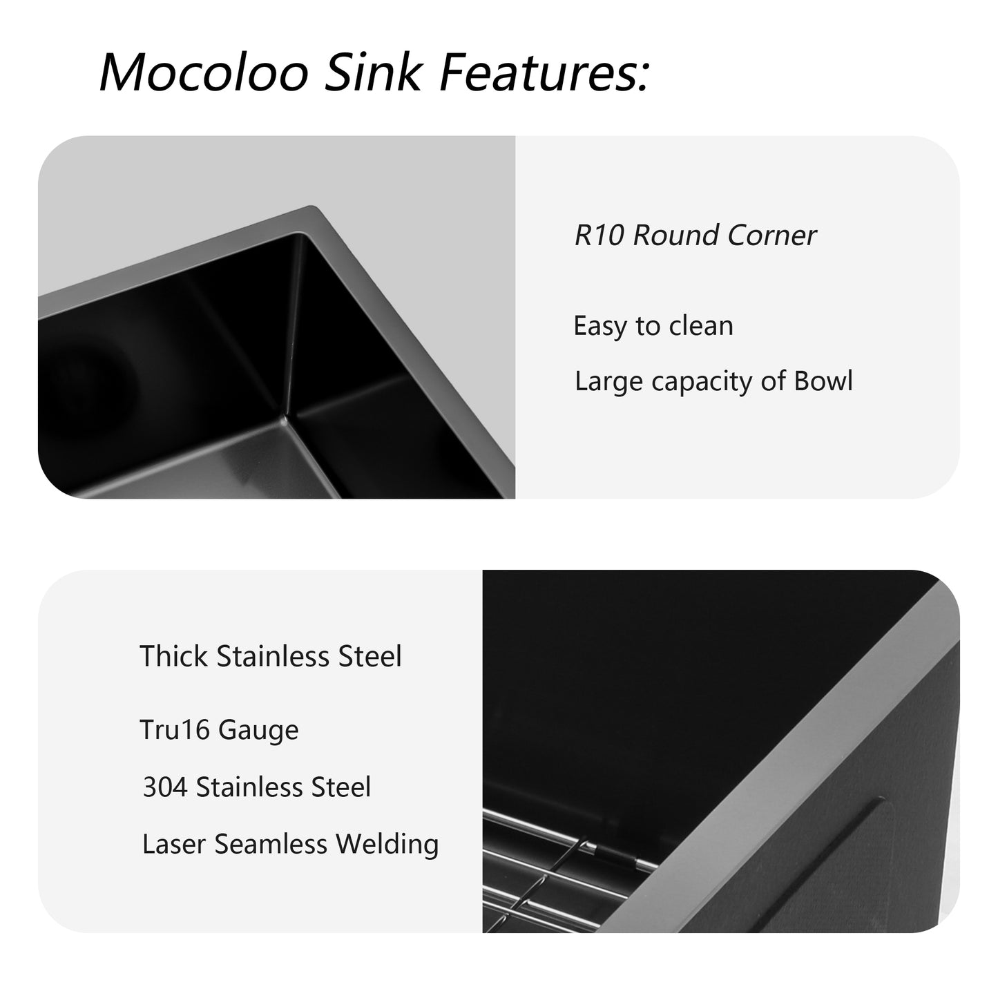 30-Inch Black Farmhouse Sink with Workstation and Accessories