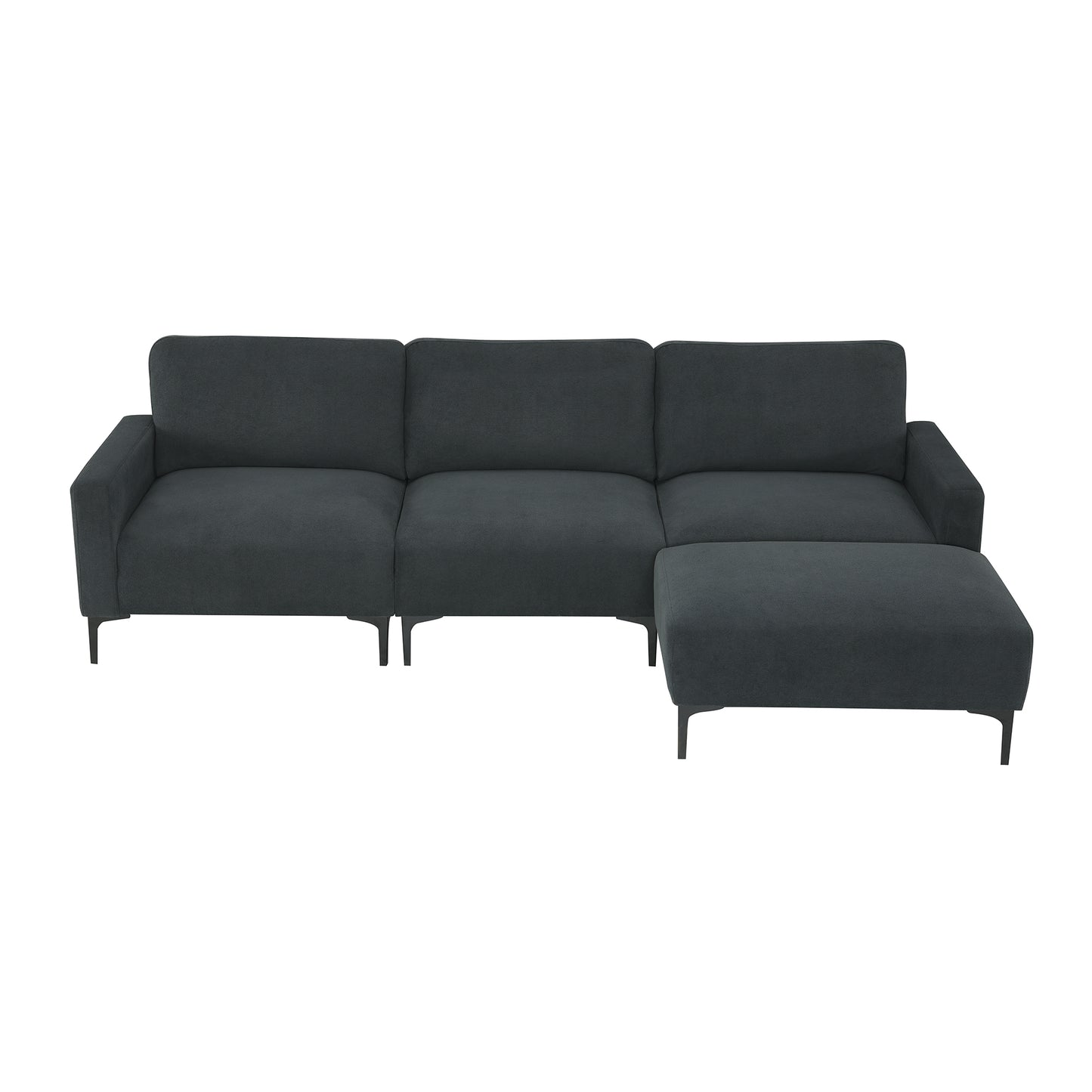 Modern L-shaped Sectional Sofa with Convertible Ottoman for Living Spaces