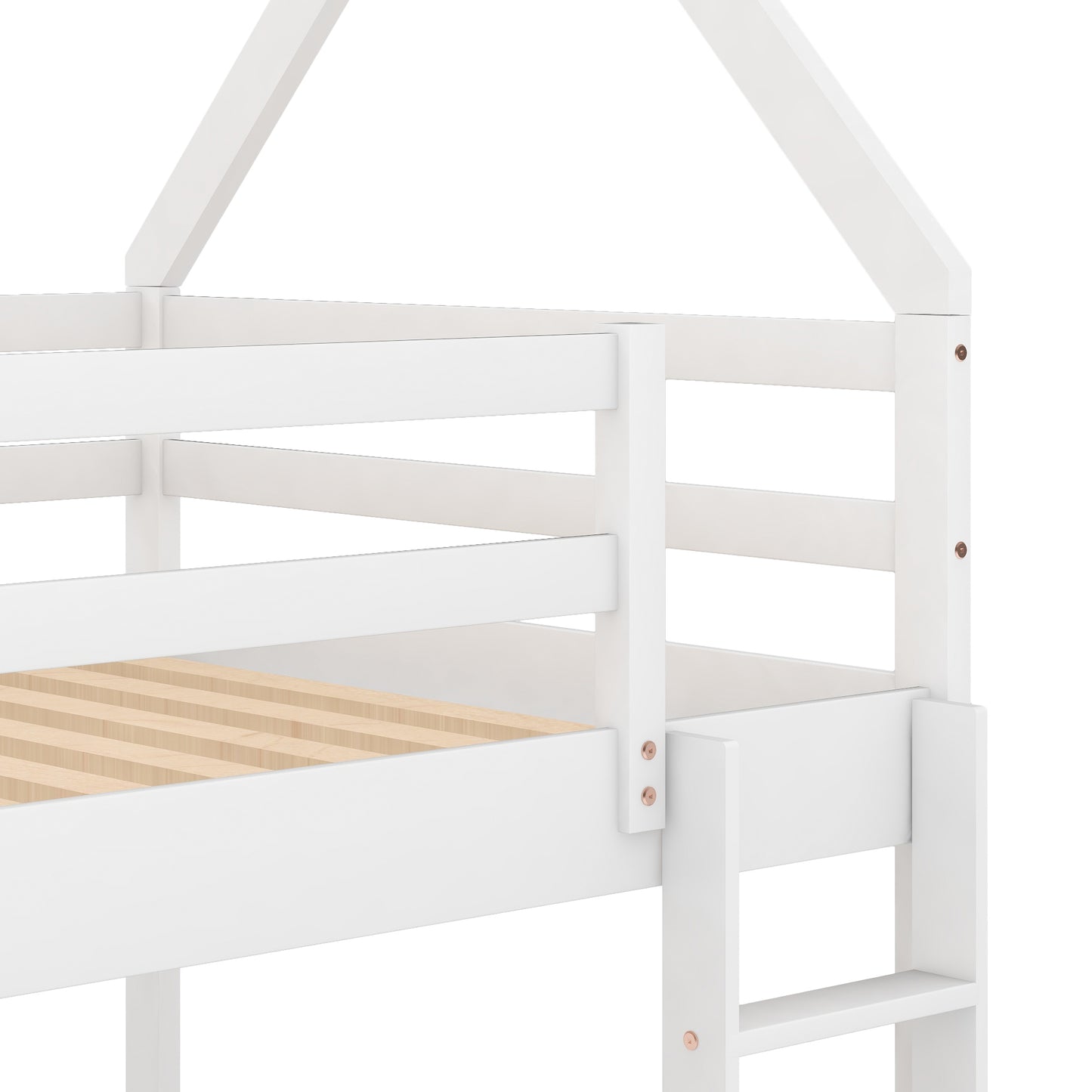 House Shaped Twin over Twin Low Bunk Bed