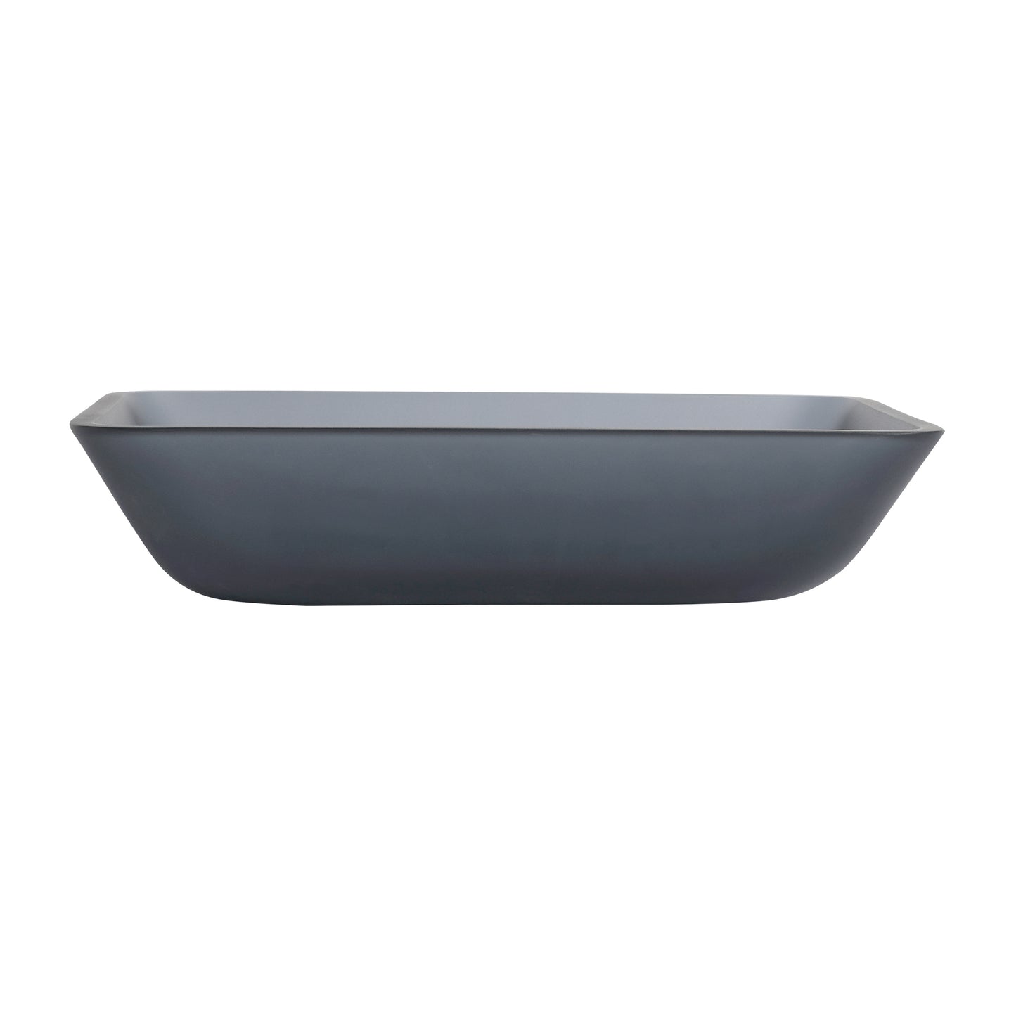 Tempered Glass Matte Bathroom Vessel Sink, Rectangle Bathroom Basin (Tempered Glass Matt Gray)