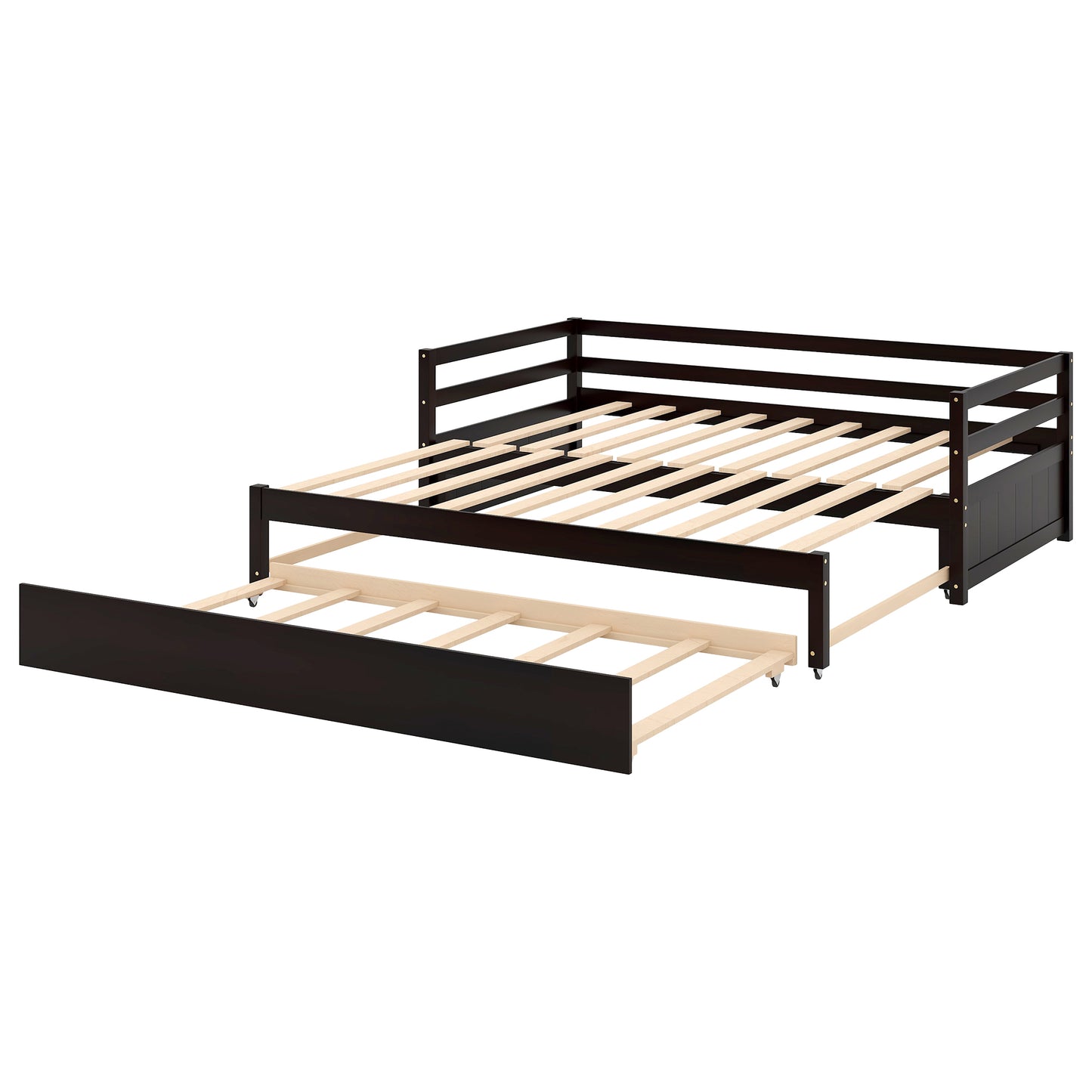 Twin or Double Twin Daybed with Trundle,Espresso