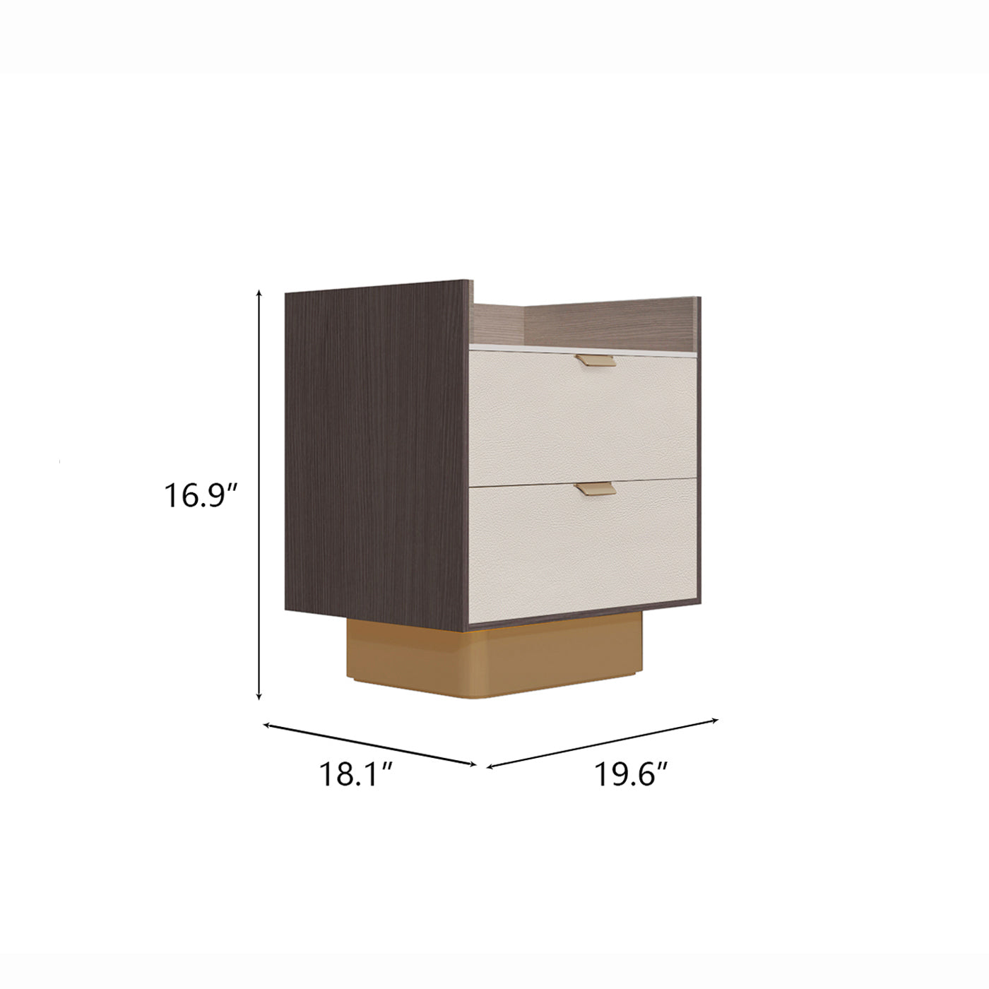 2-Drawer Metal Base Nightstand