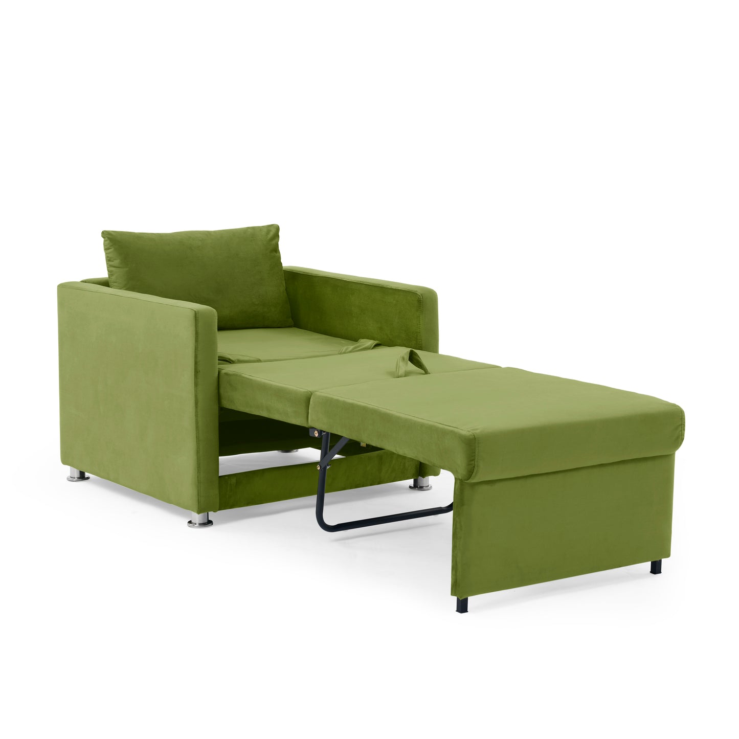 Sofa Bed Chair 2-in-1 Convertible Chair Bed, Lounger Sleeper Chair for Small Space with One Pillow, Green Velvet