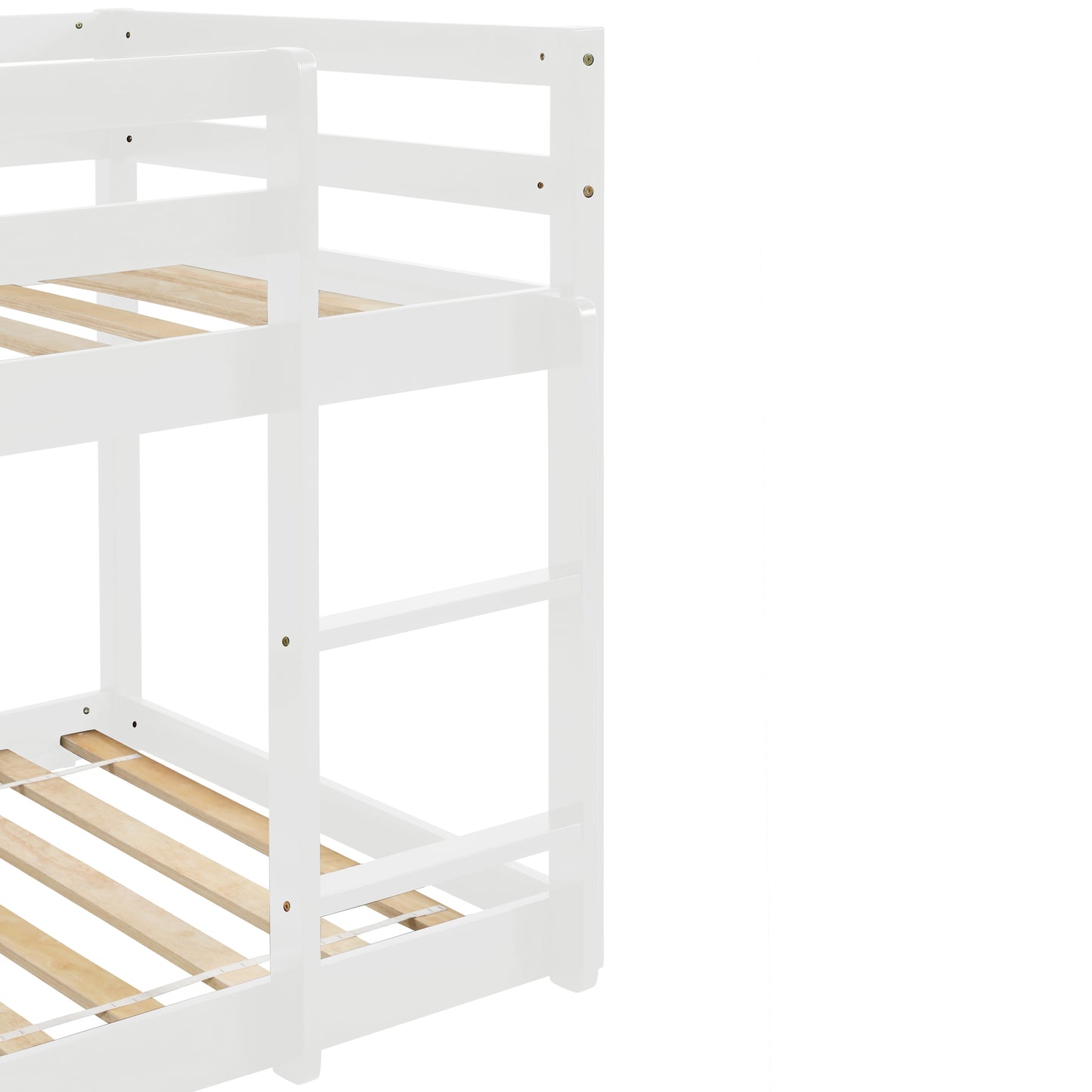 White Low Height Twin over Twin Bunk Bed