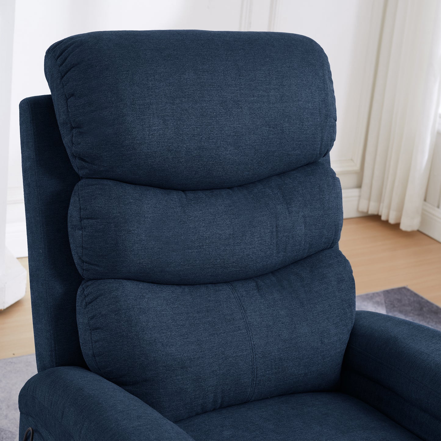 Electric Power Lift Recliner Chair Sofa with Heating, Massage, and USB Port in Soft Blue Fabric