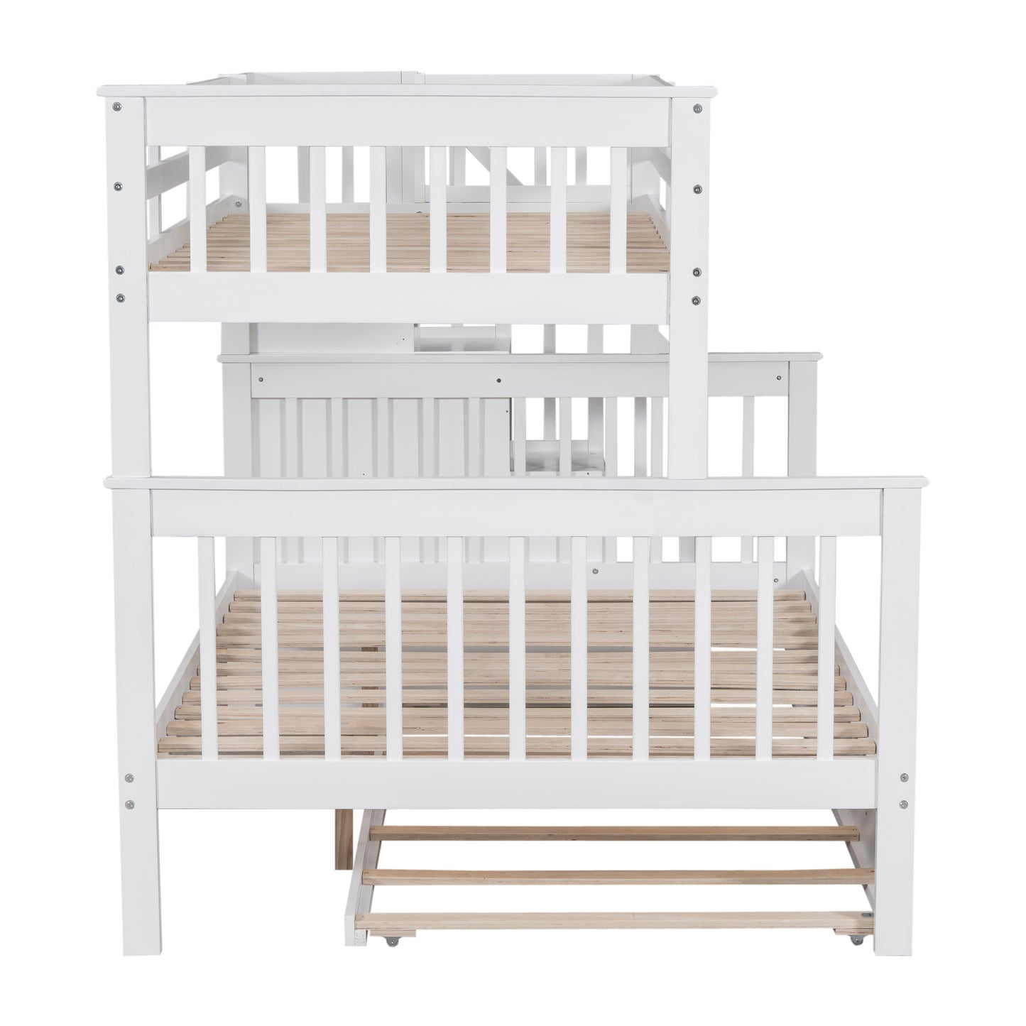 Staircase Bunk Bed with Trundle and Storage: Twin Over Full