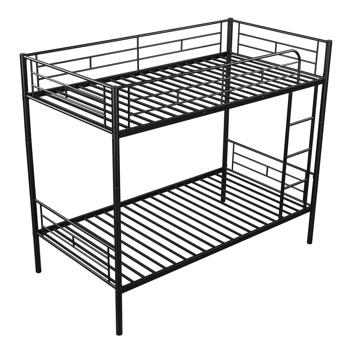 Contemporary Twin Metal Bunk Bed with Separable Twin Beds Option - Black