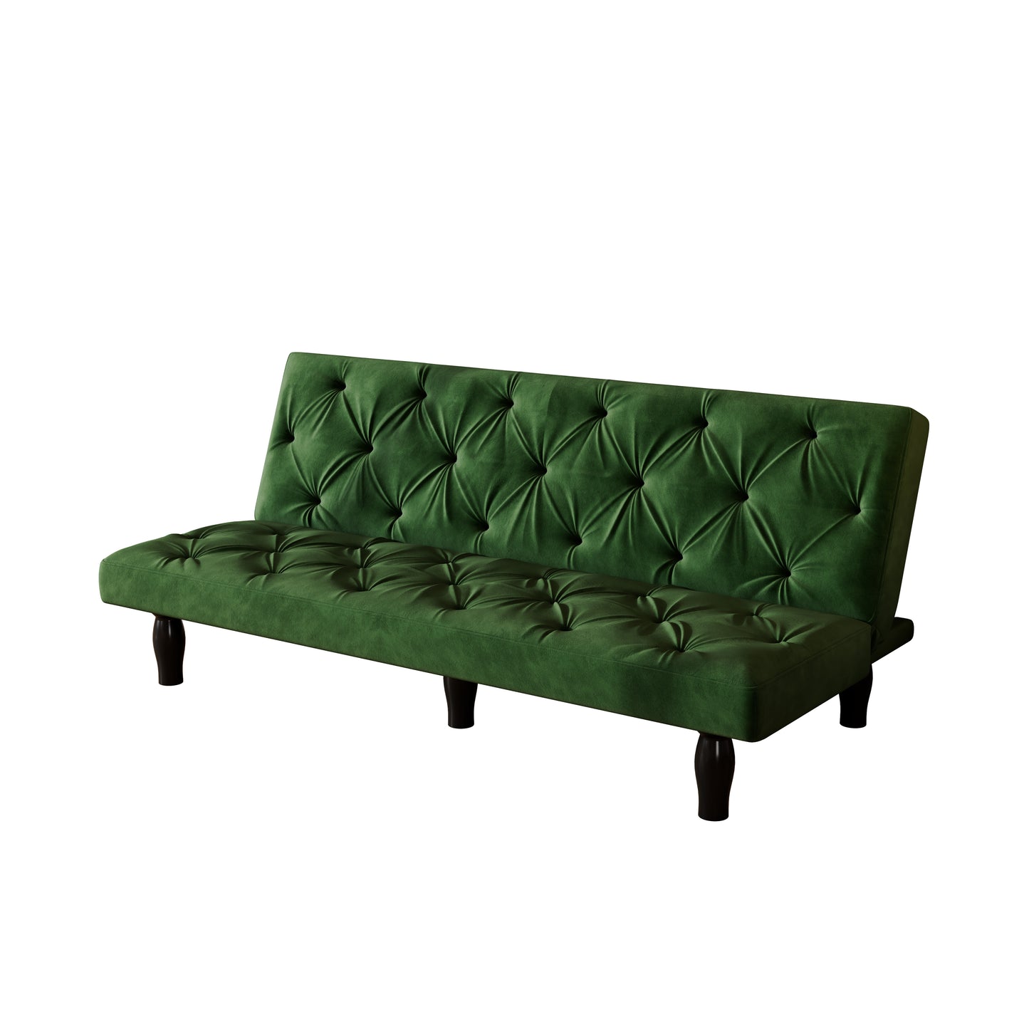 Elegant Green Velvet Sofa Bed with Adjustable Comfort Settings