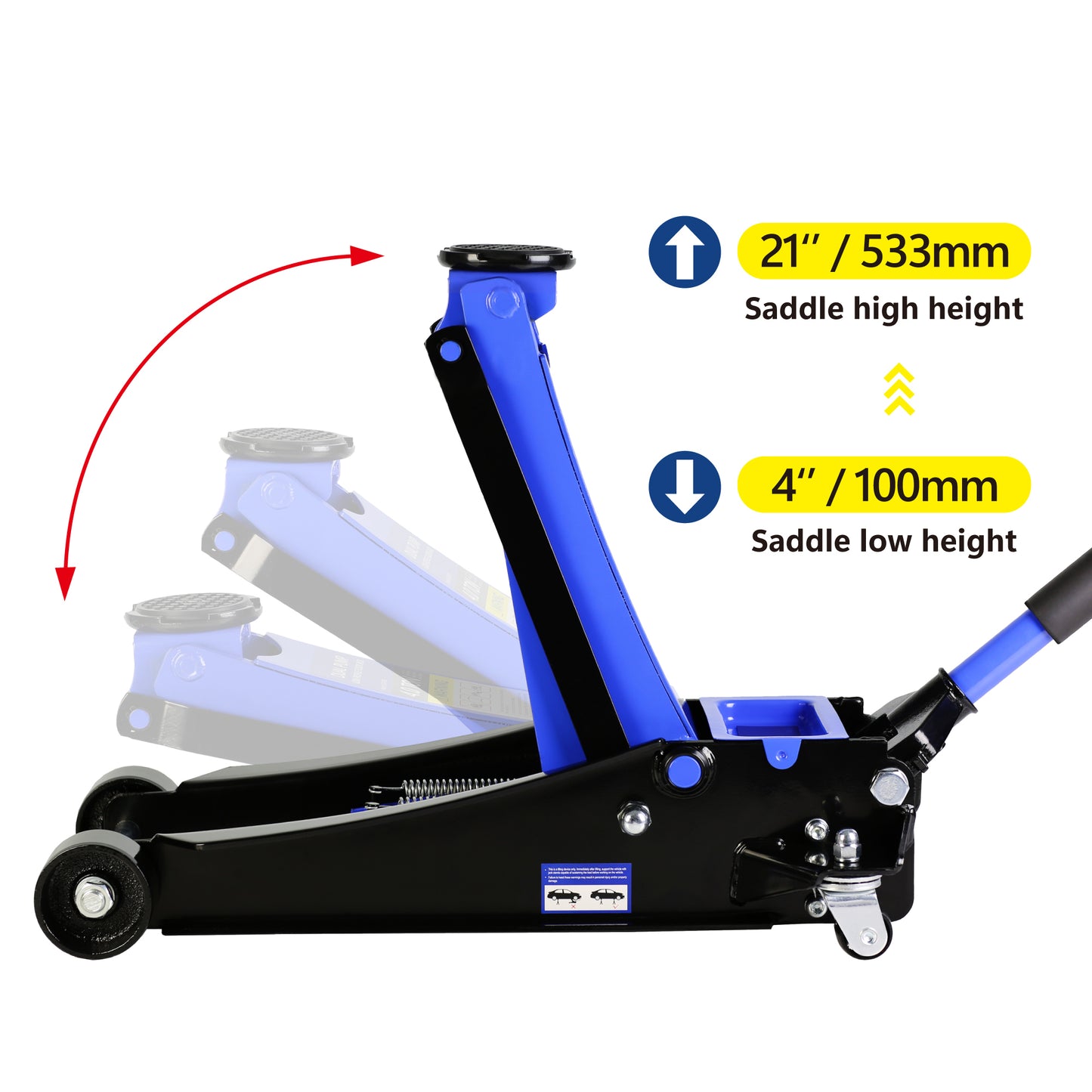 4-Ton Low Profile Racing Floor Jack with Dual Piston Quick Lift Pump